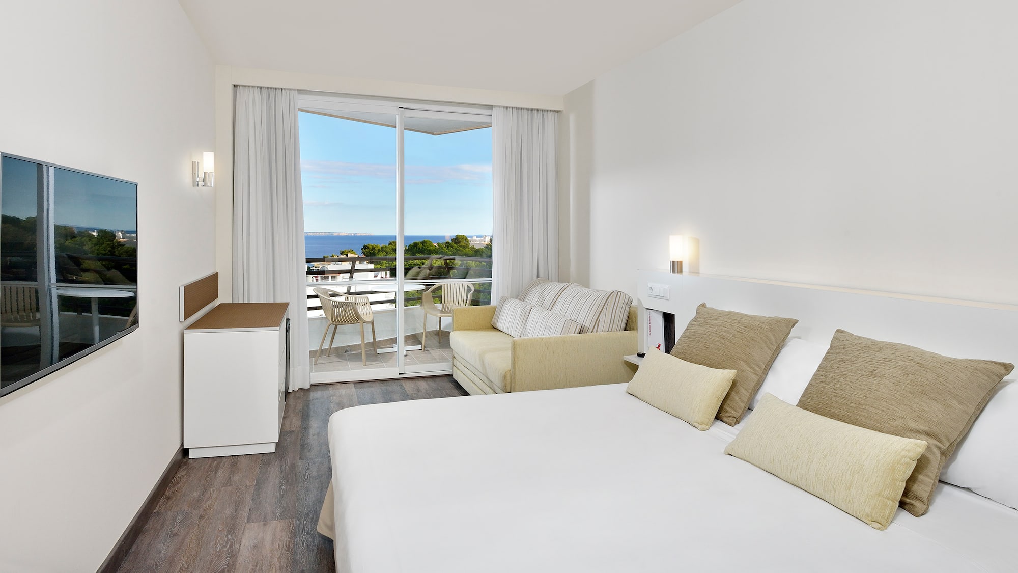 a room with a bed and a couch