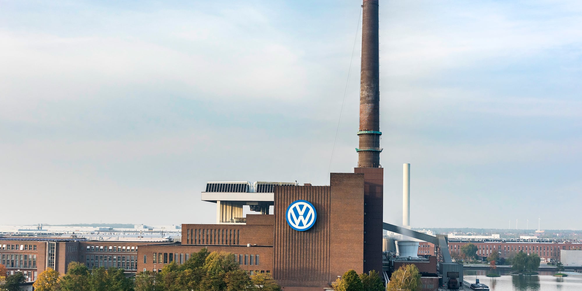 a factory with a large chimney