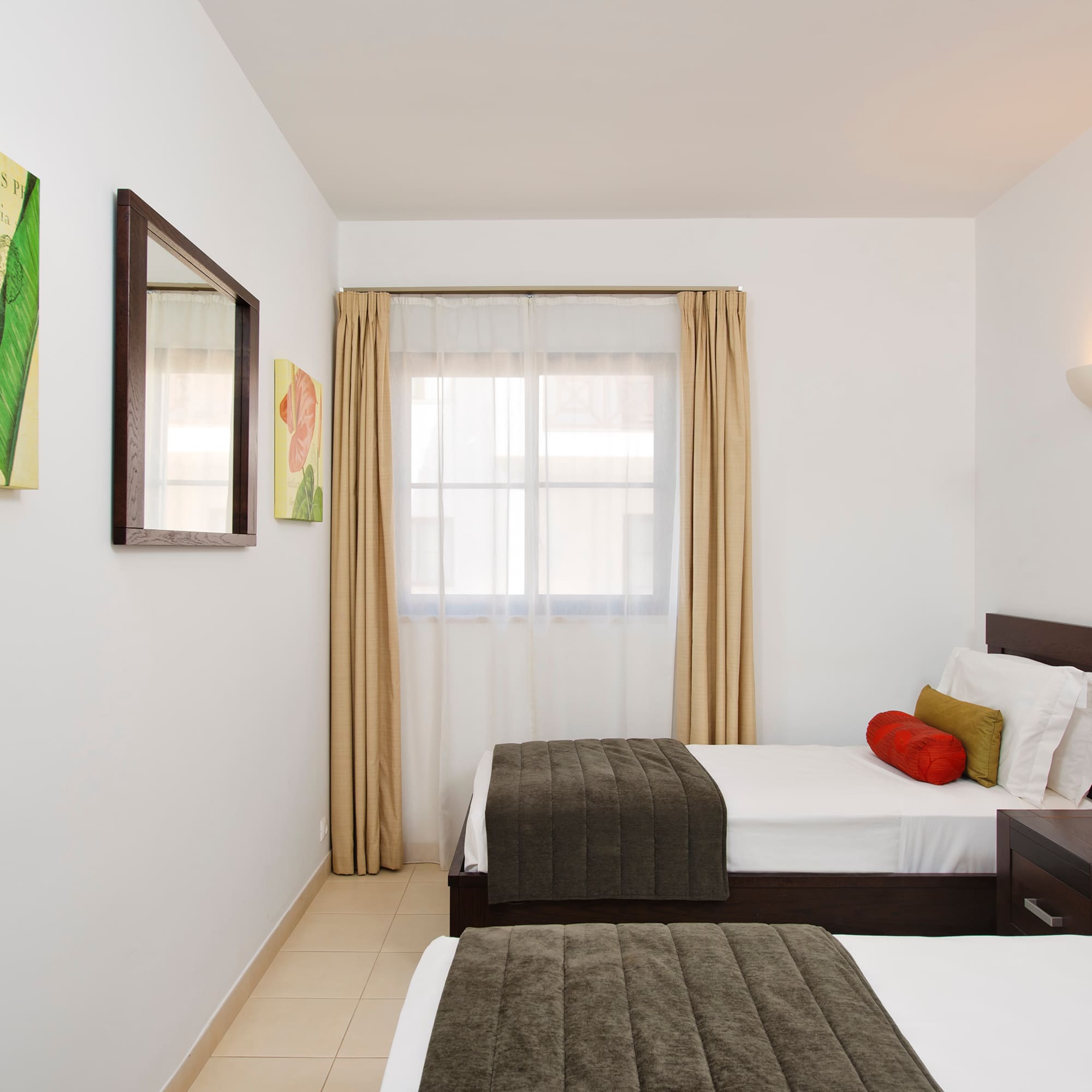 a room with two beds