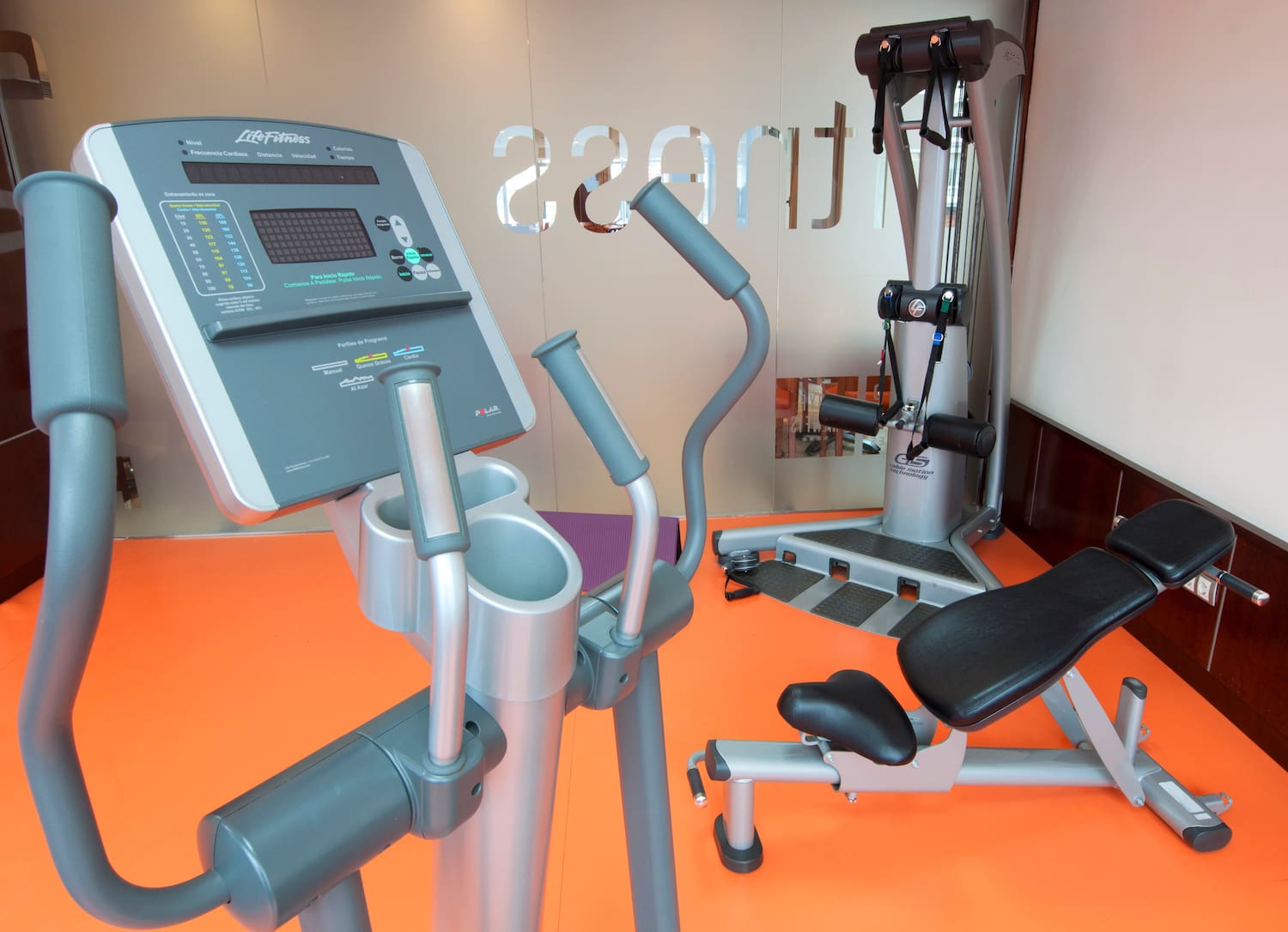 a gym equipment in a room