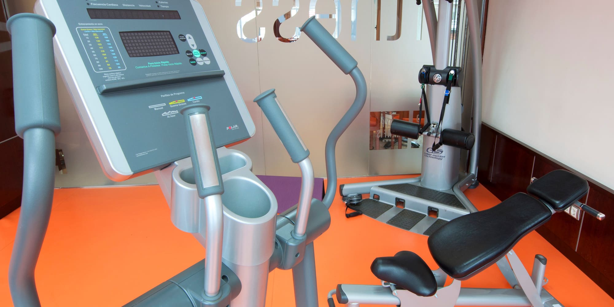 a gym equipment in a room
