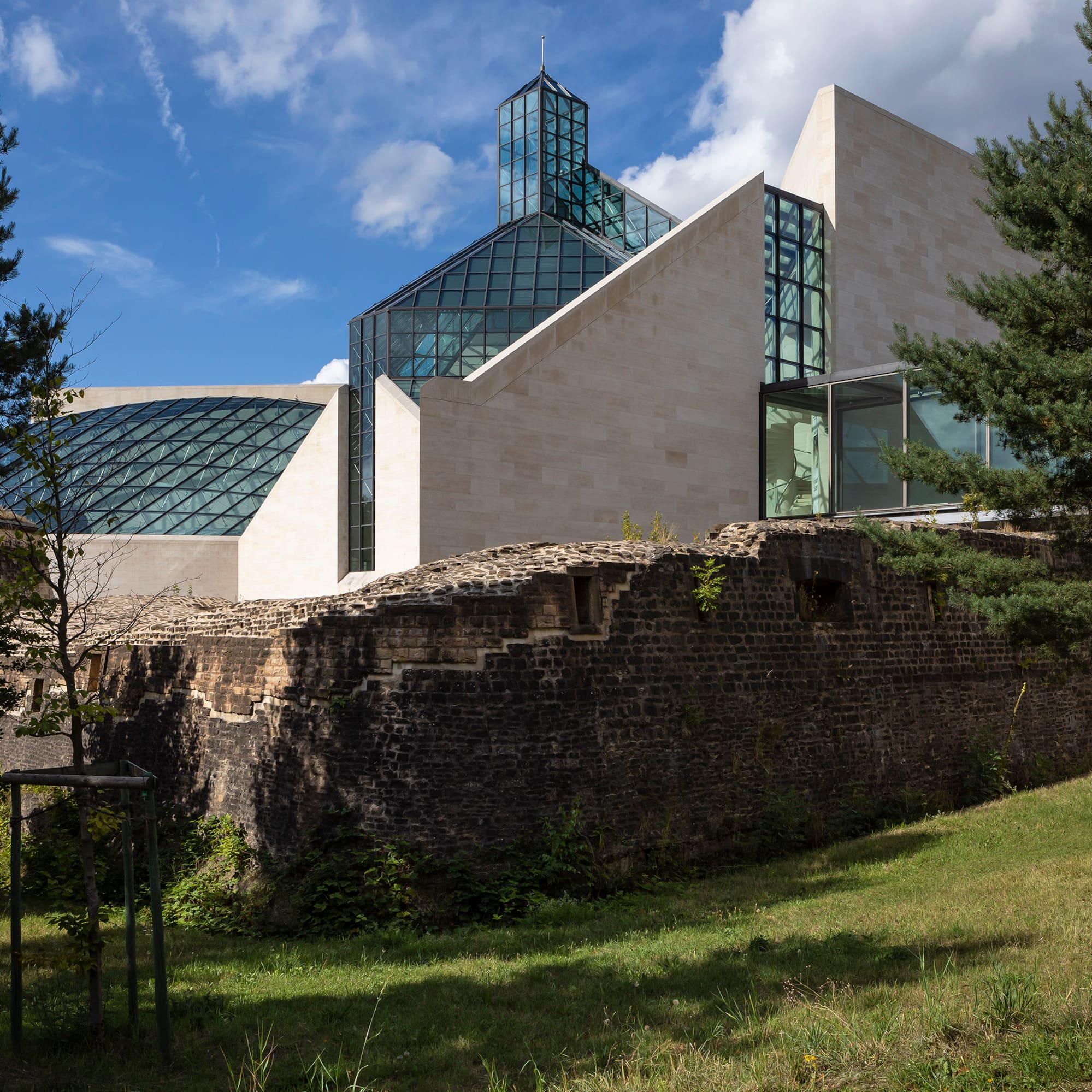 a building with a glass roof