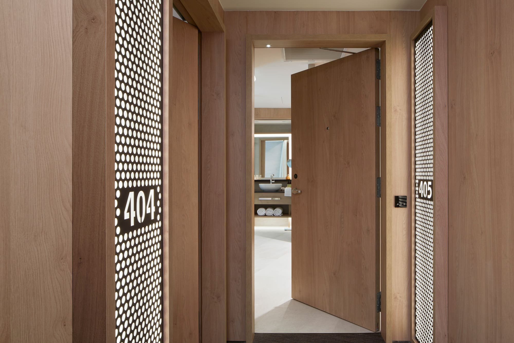 a room with a door open