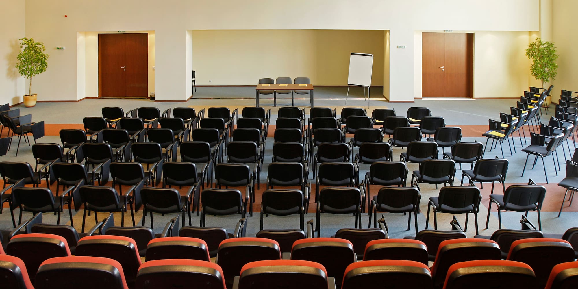 a room with many chairs