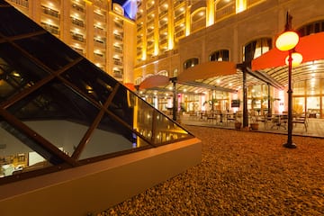 a building with a glass roof