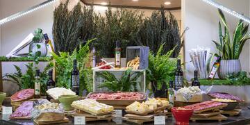 a table with food on it