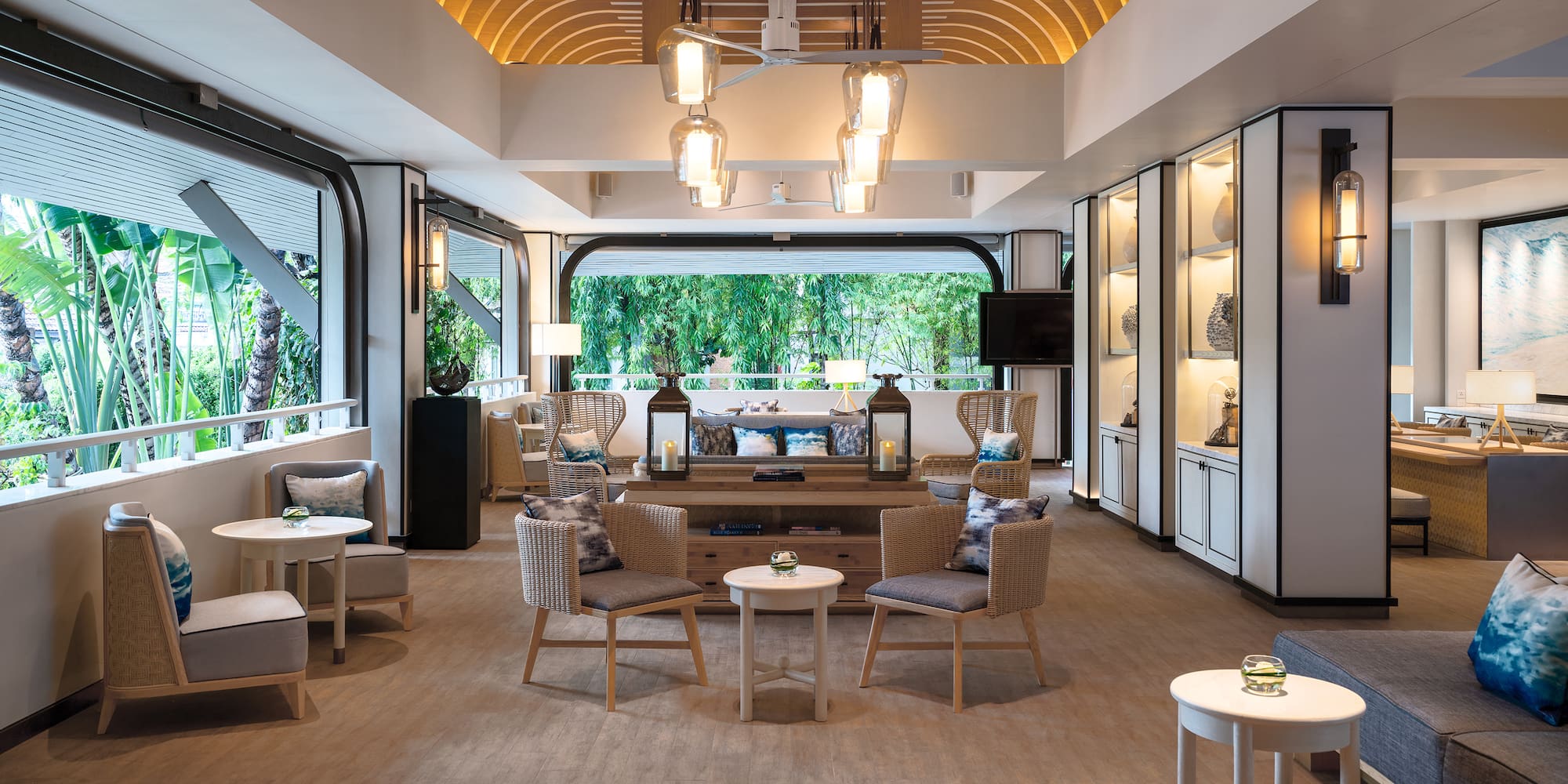 a room with a table and chairs