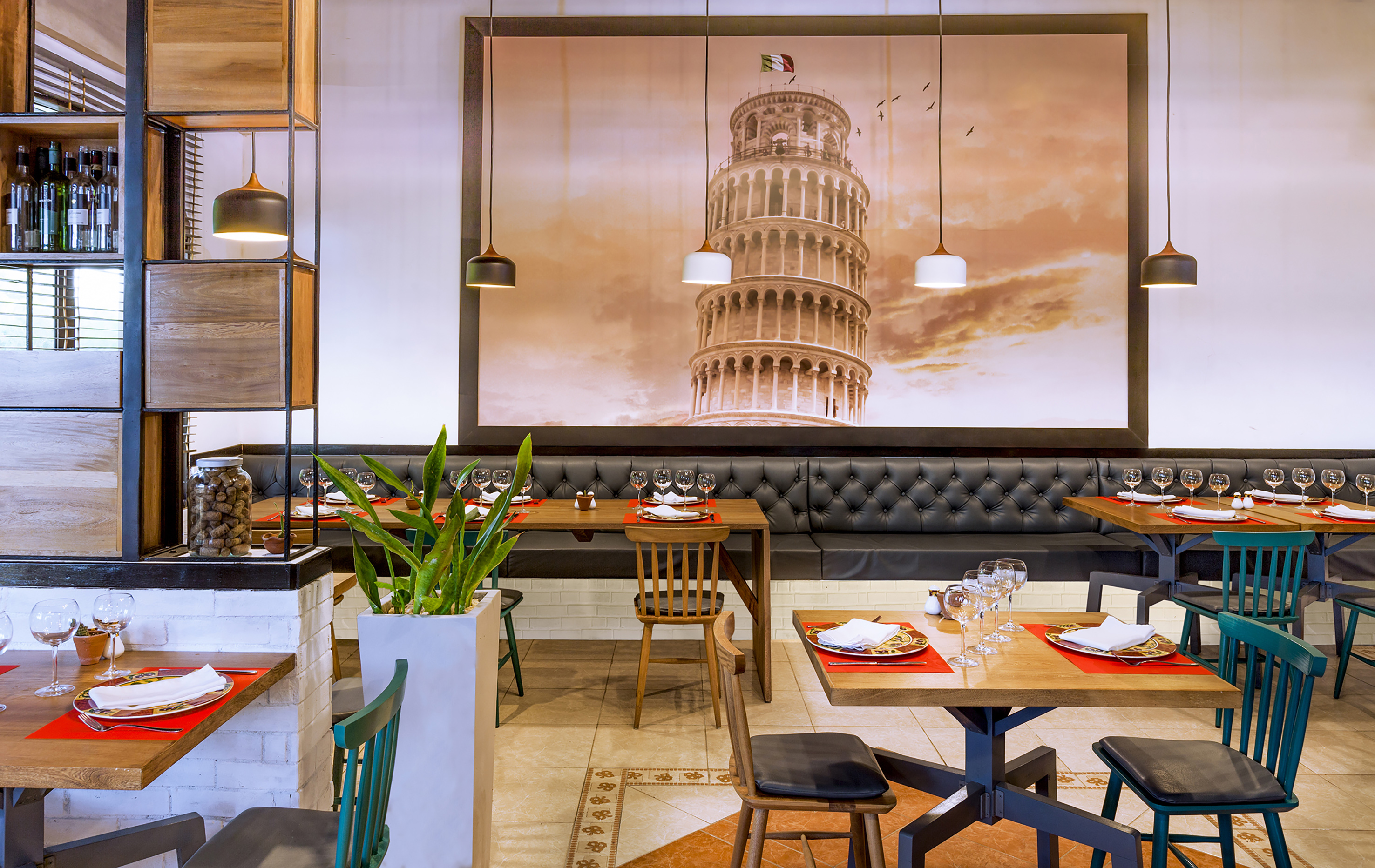 a restaurant with tables and chairs