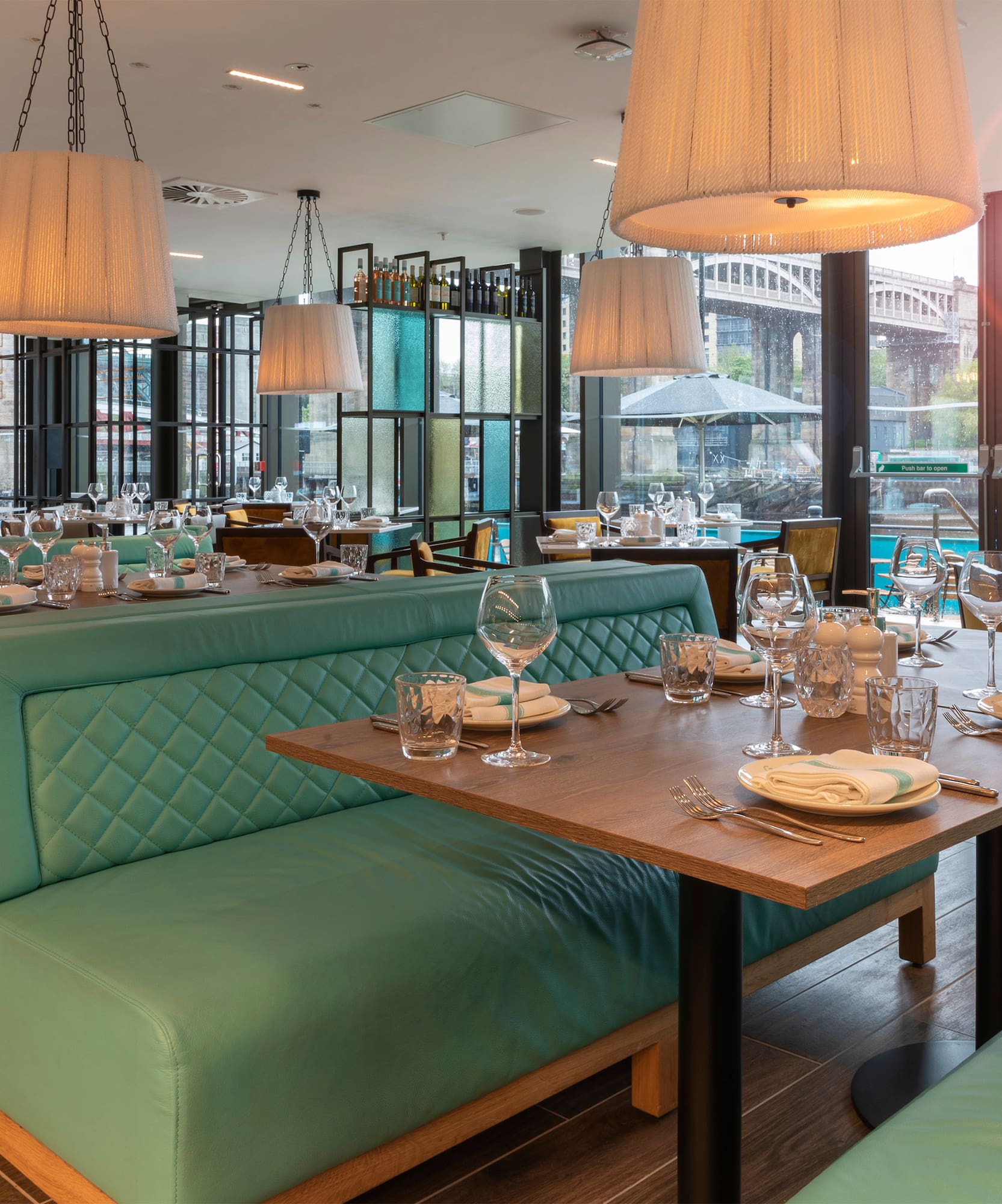 a restaurant with tables and chairs
