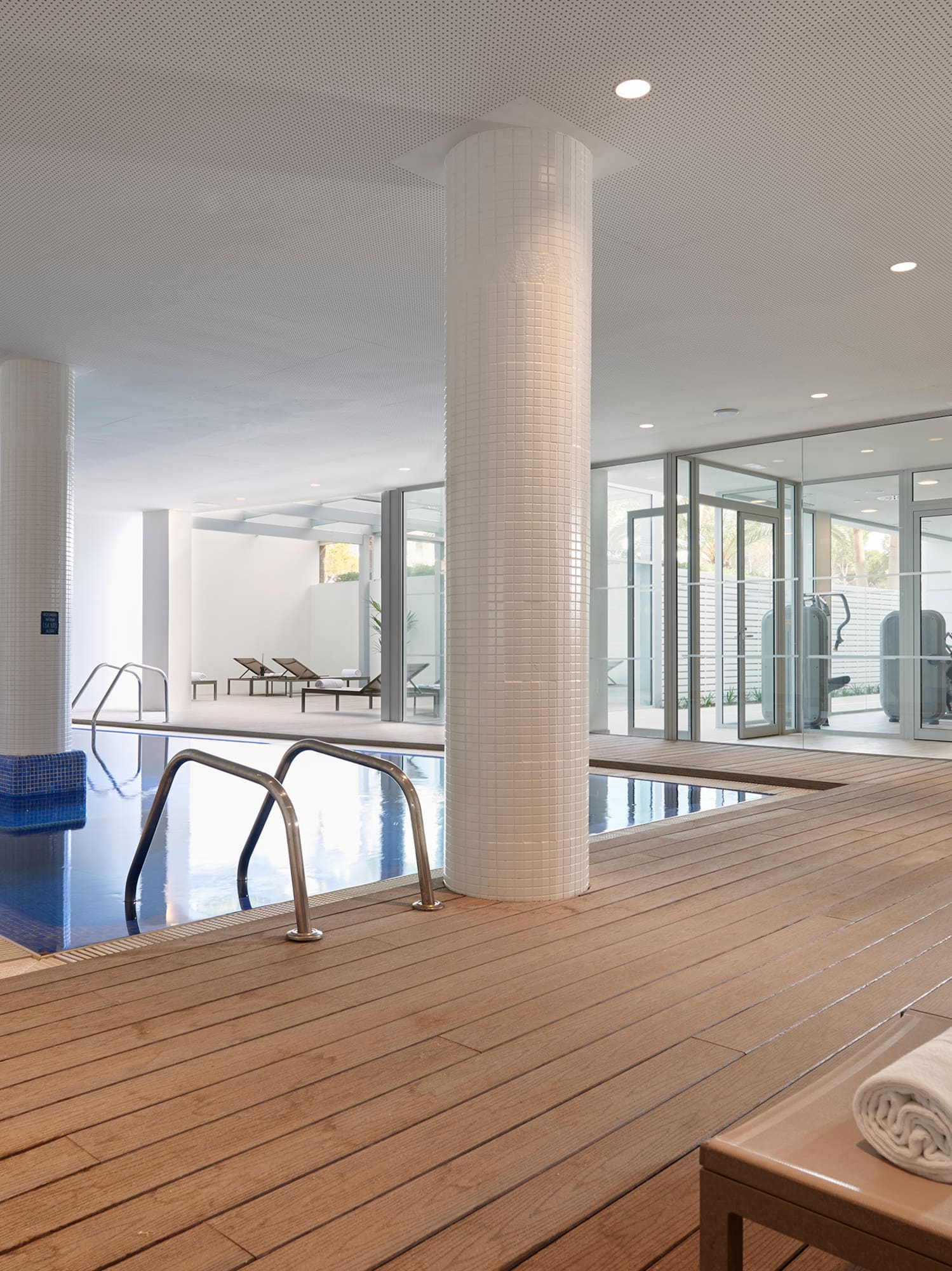 a pool inside a room