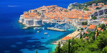 an aerial view of Dubrovnik and a harbor