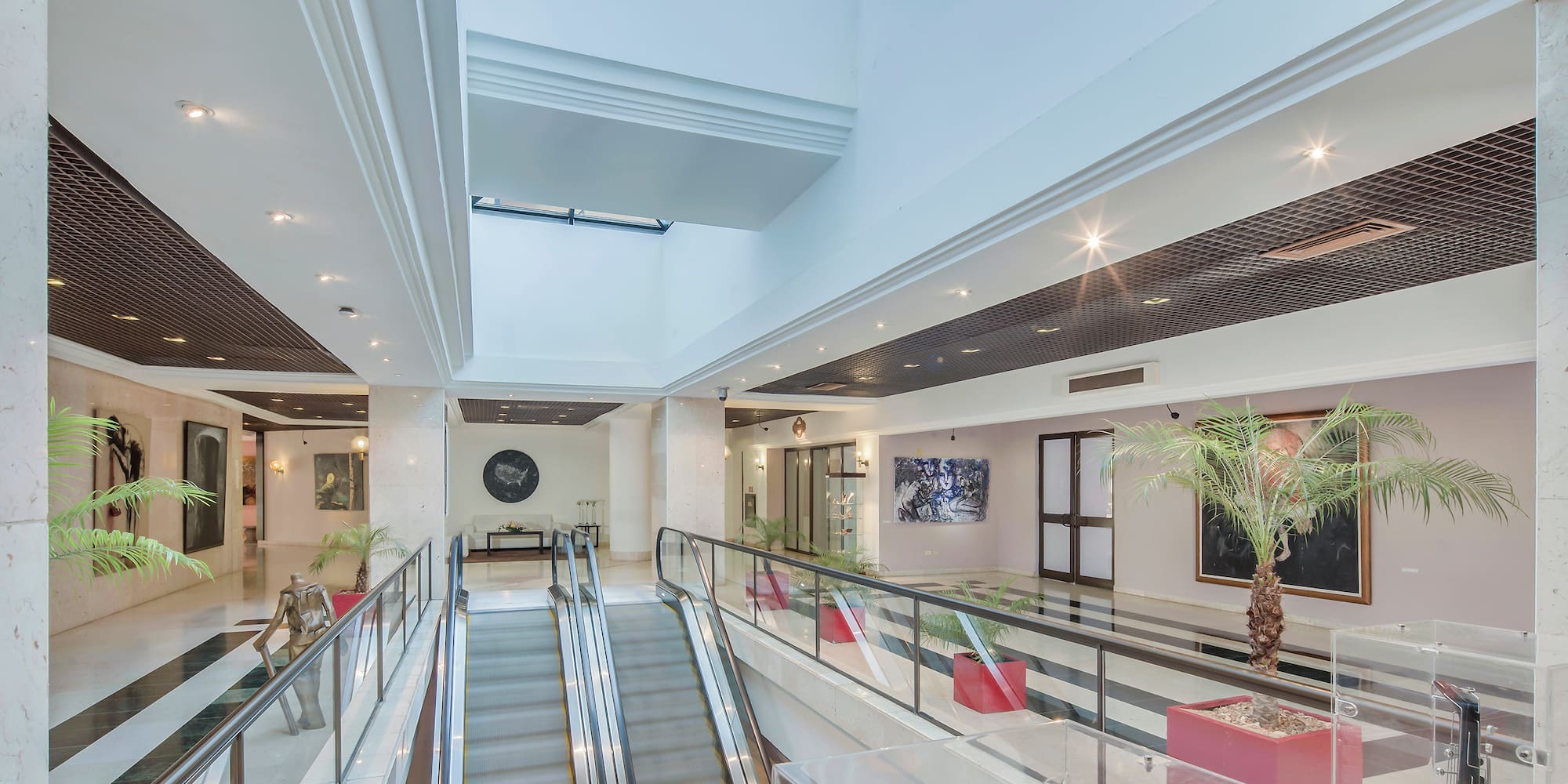 a escalator in a building