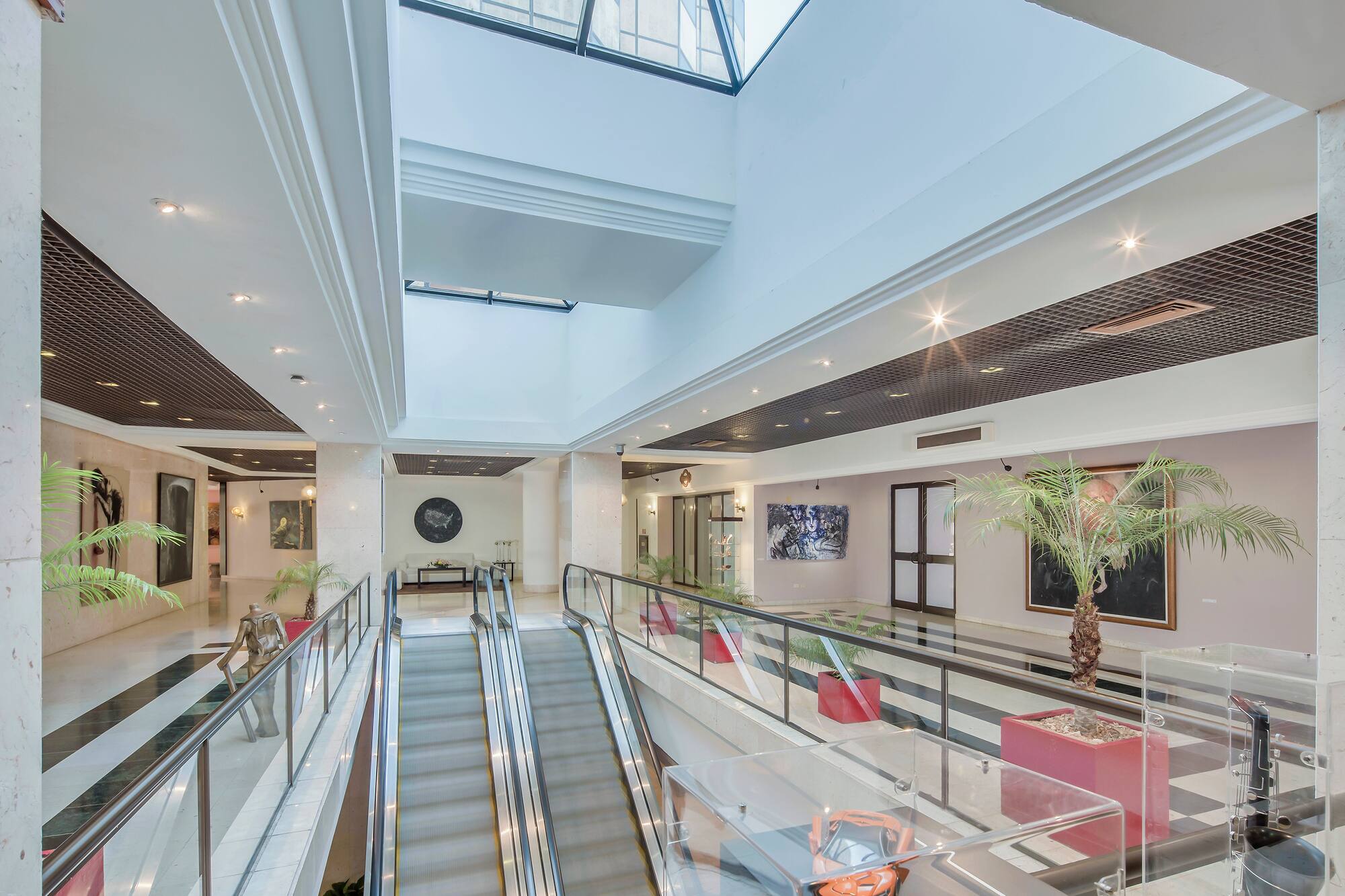 a escalator in a building