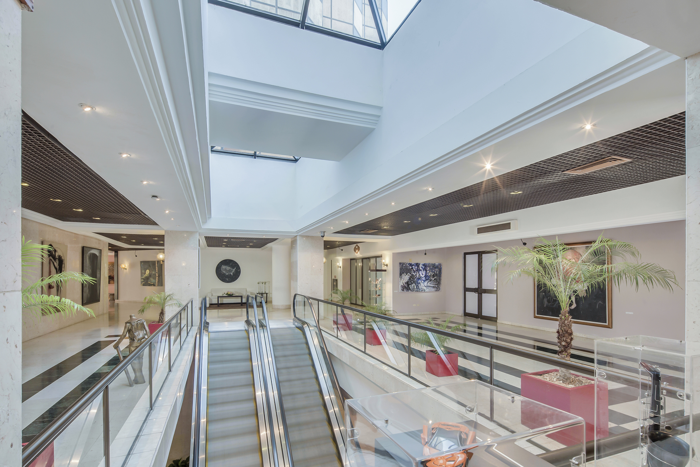 a escalator in a building