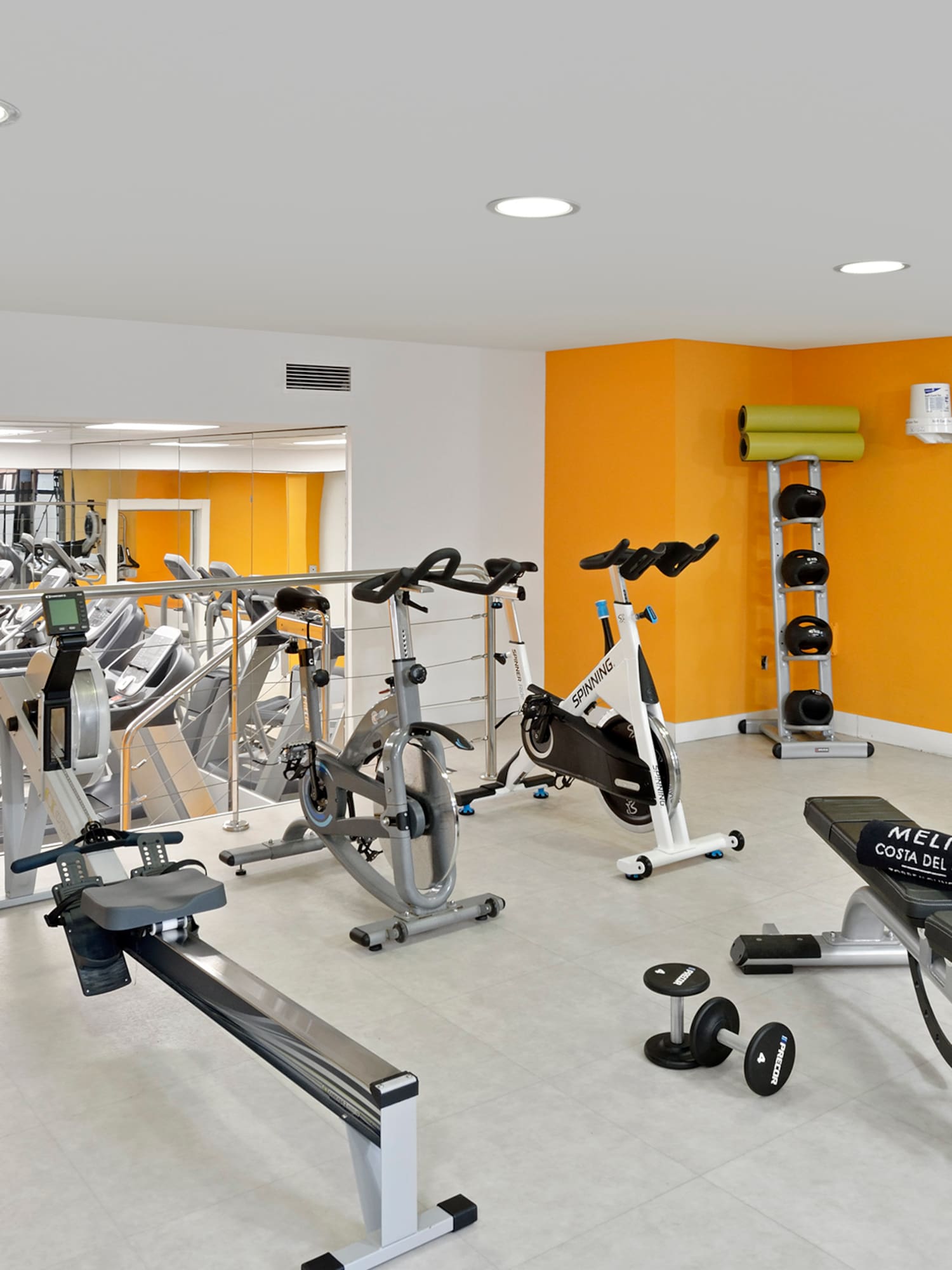 a room with exercise equipment