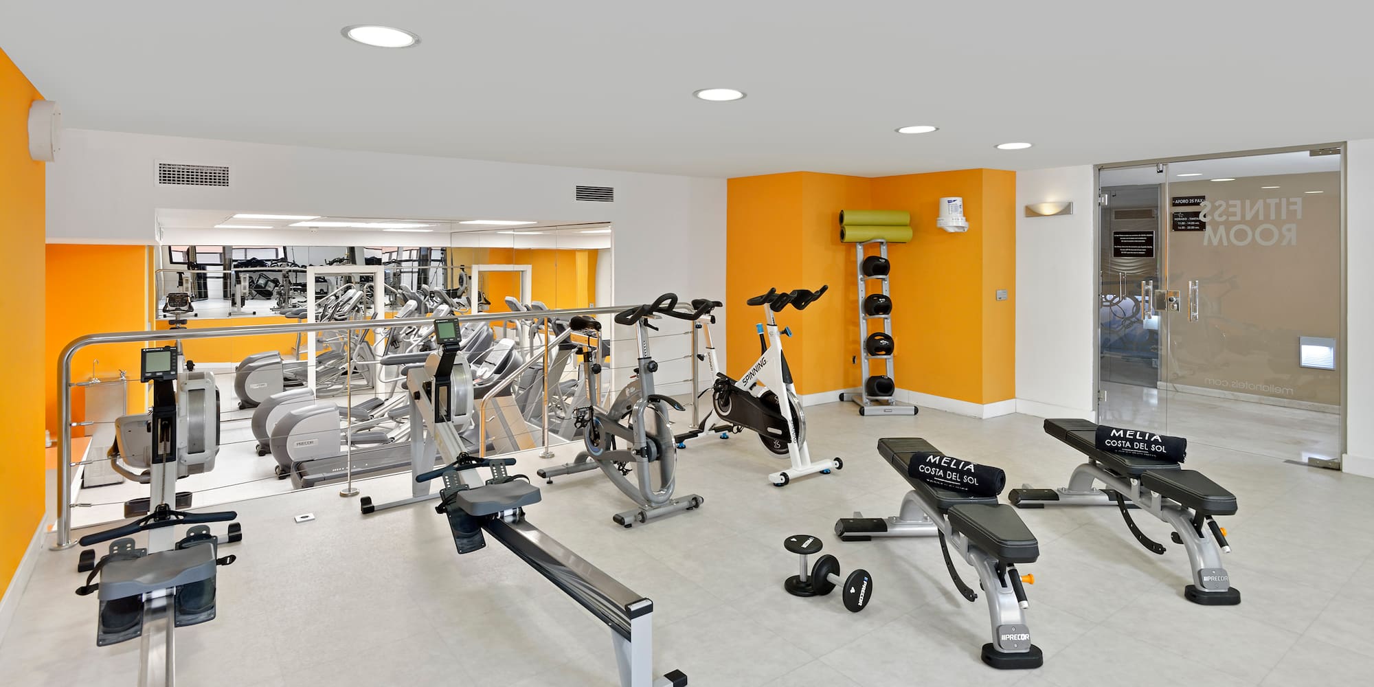 a room with exercise equipment