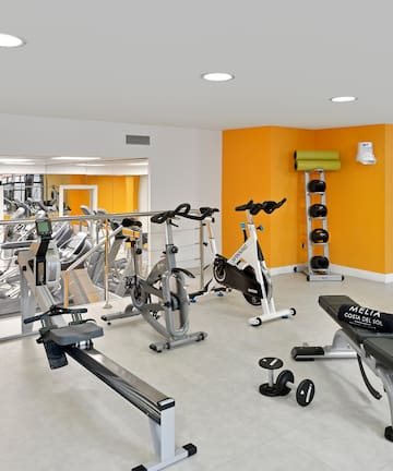 a room with exercise equipment