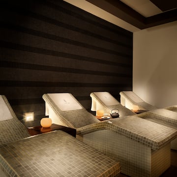 a group of chairs in a room