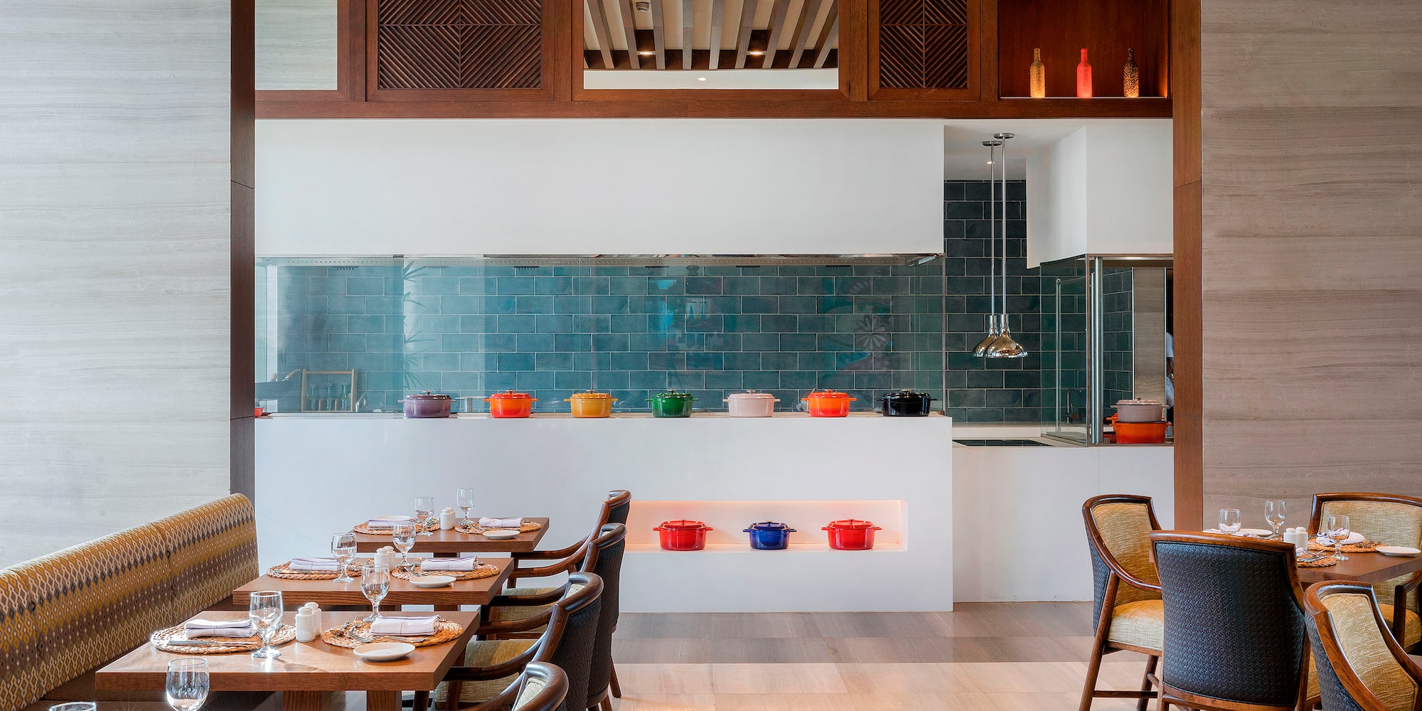 a restaurant with tables and chairs