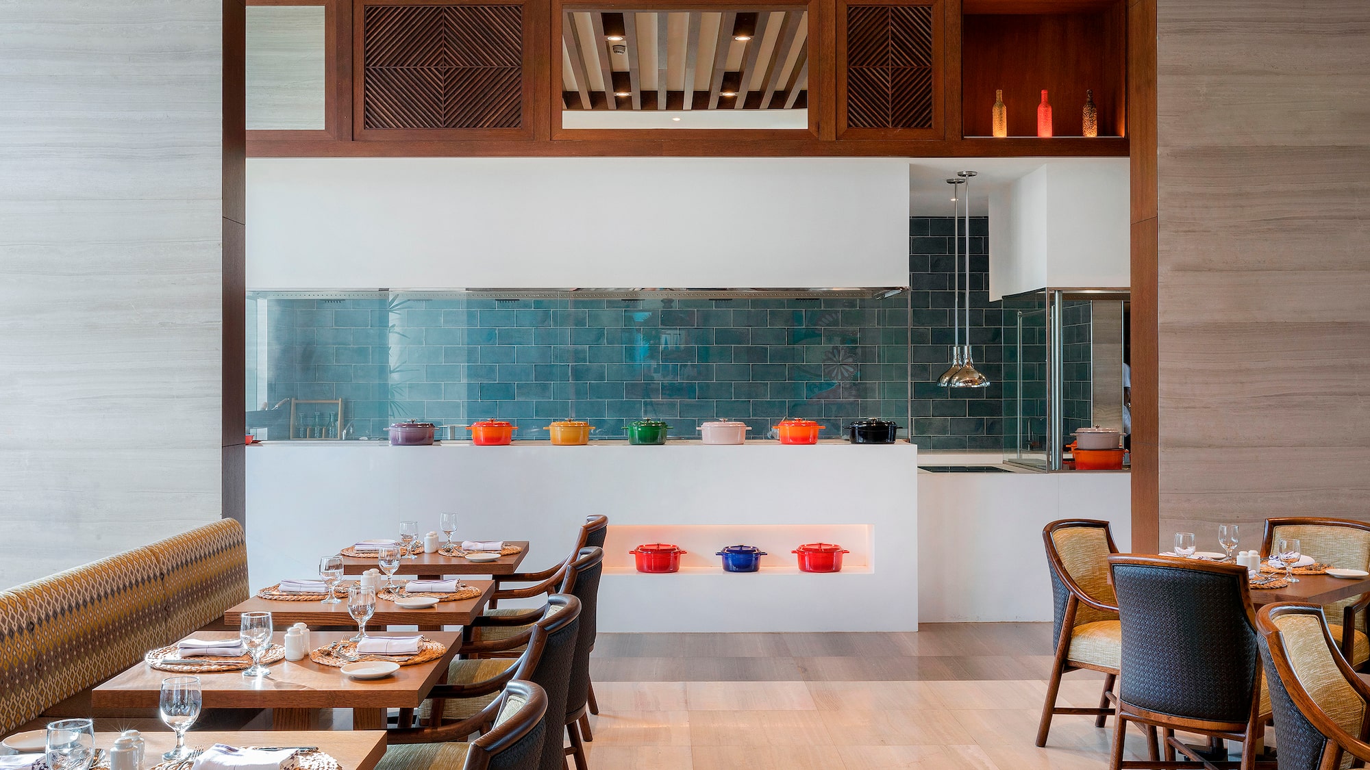 a restaurant with tables and chairs