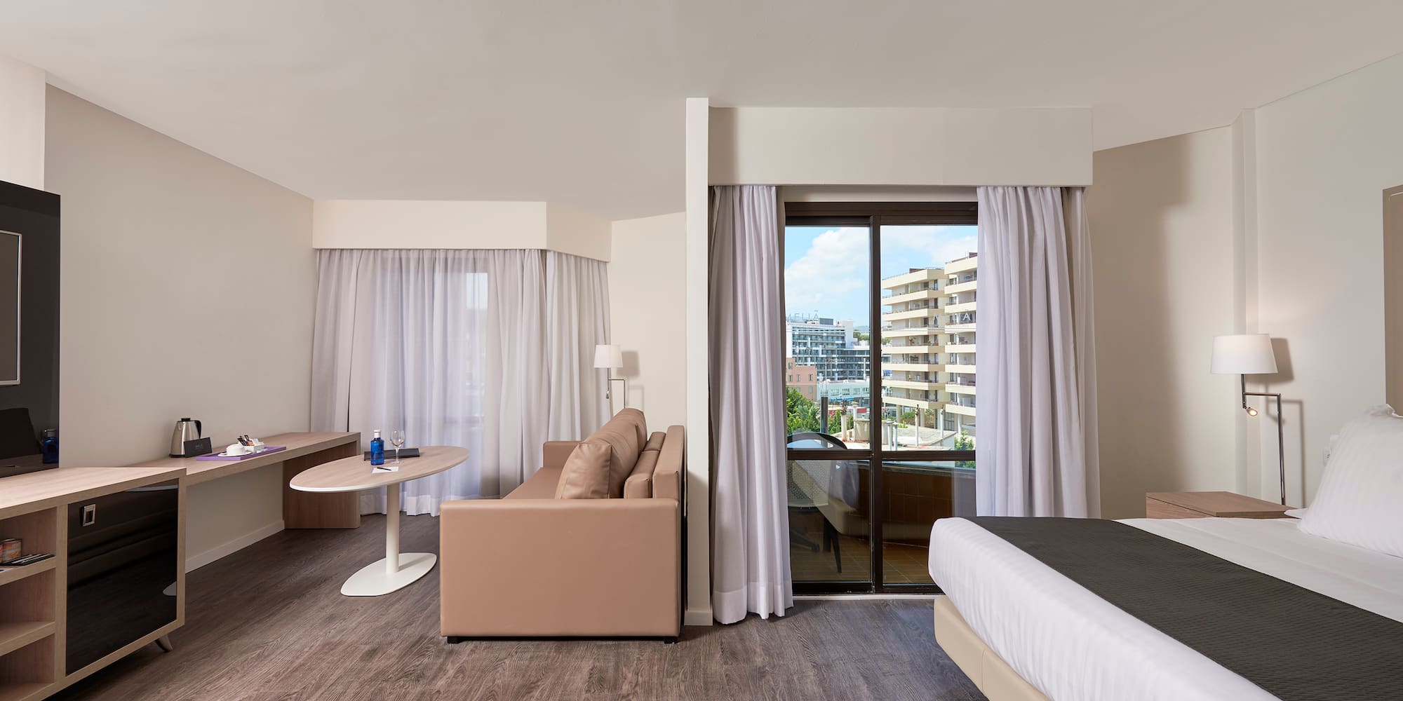 a room with a bed and a couch