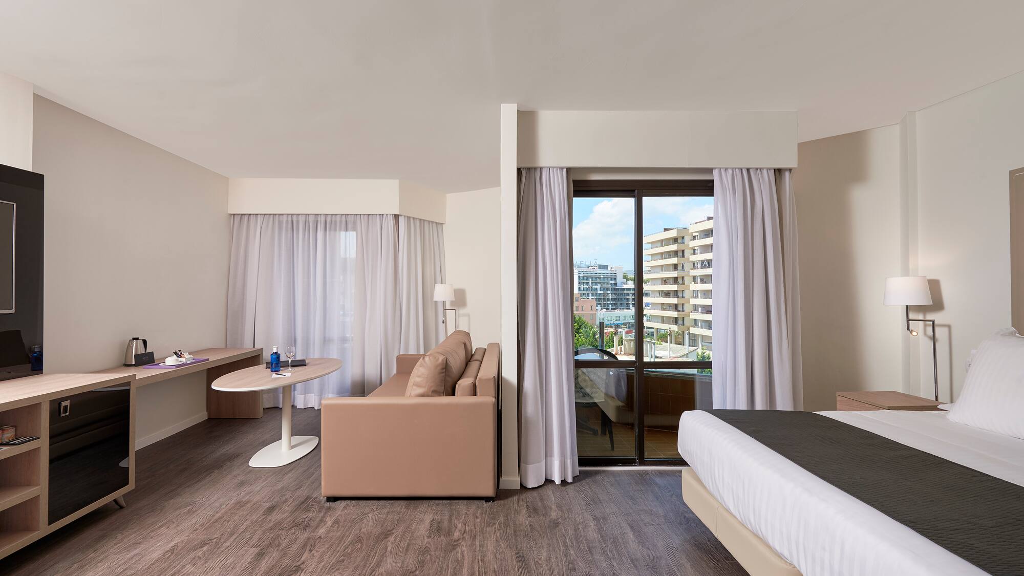 a room with a bed and a couch