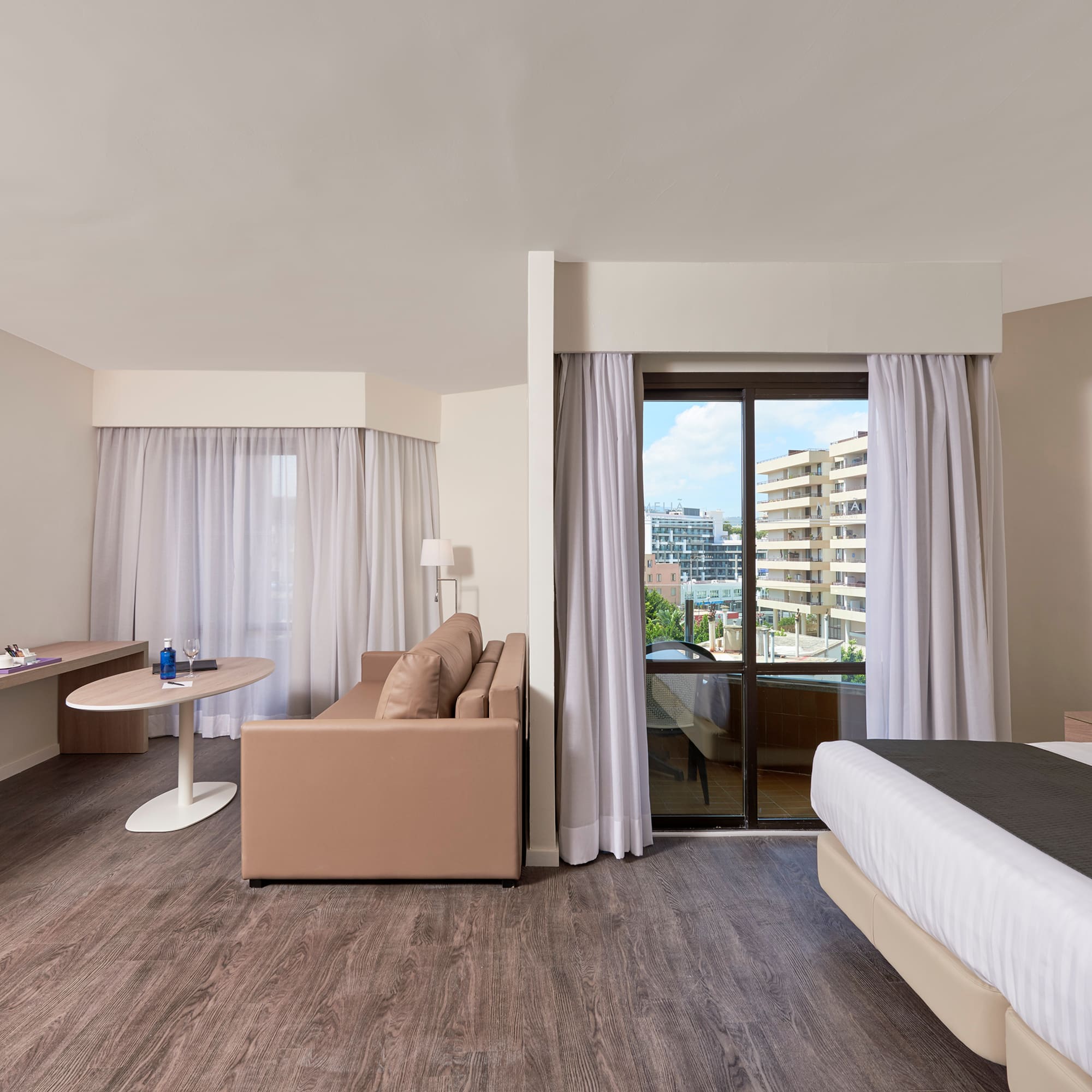 a room with a bed and a couch