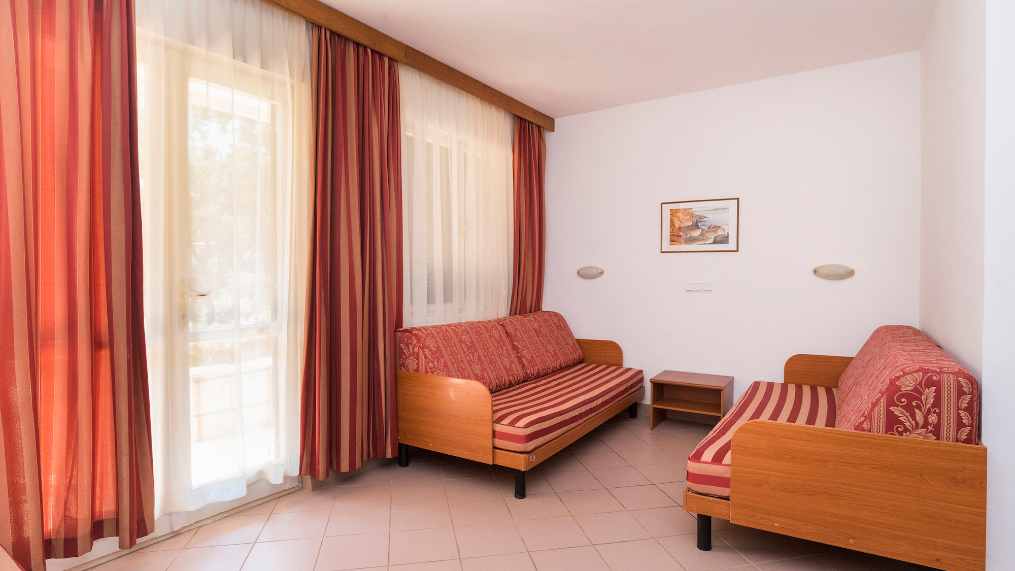 a room with a couch and a table