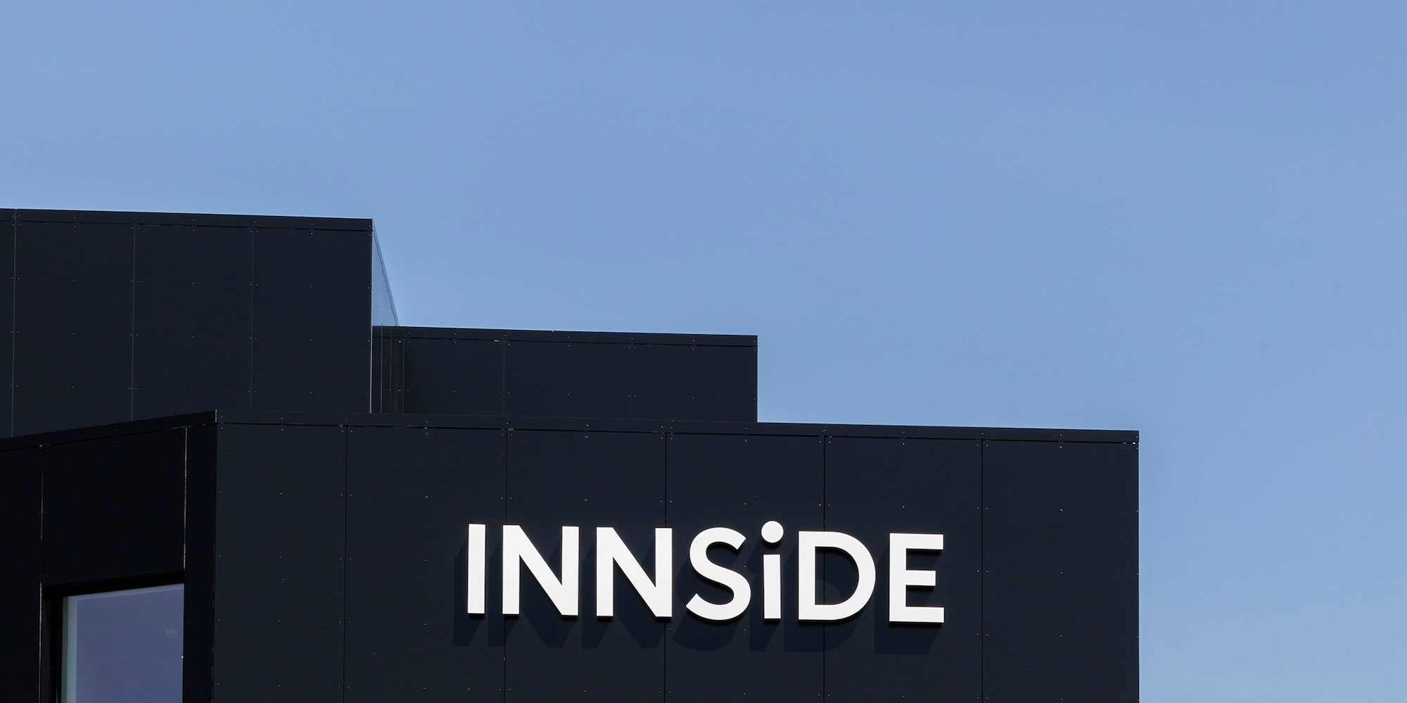 a building with a sign on it