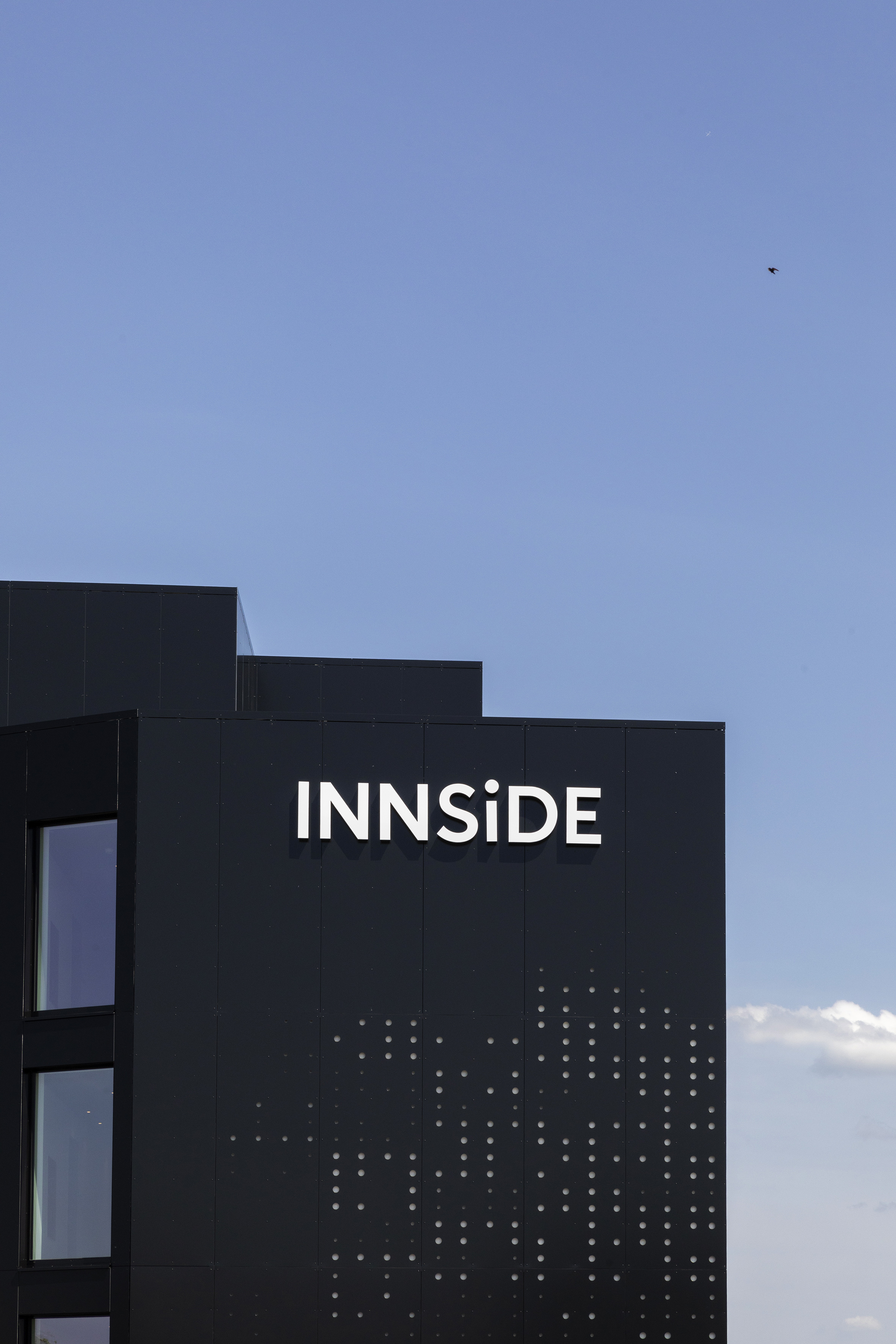 a building with a sign on it