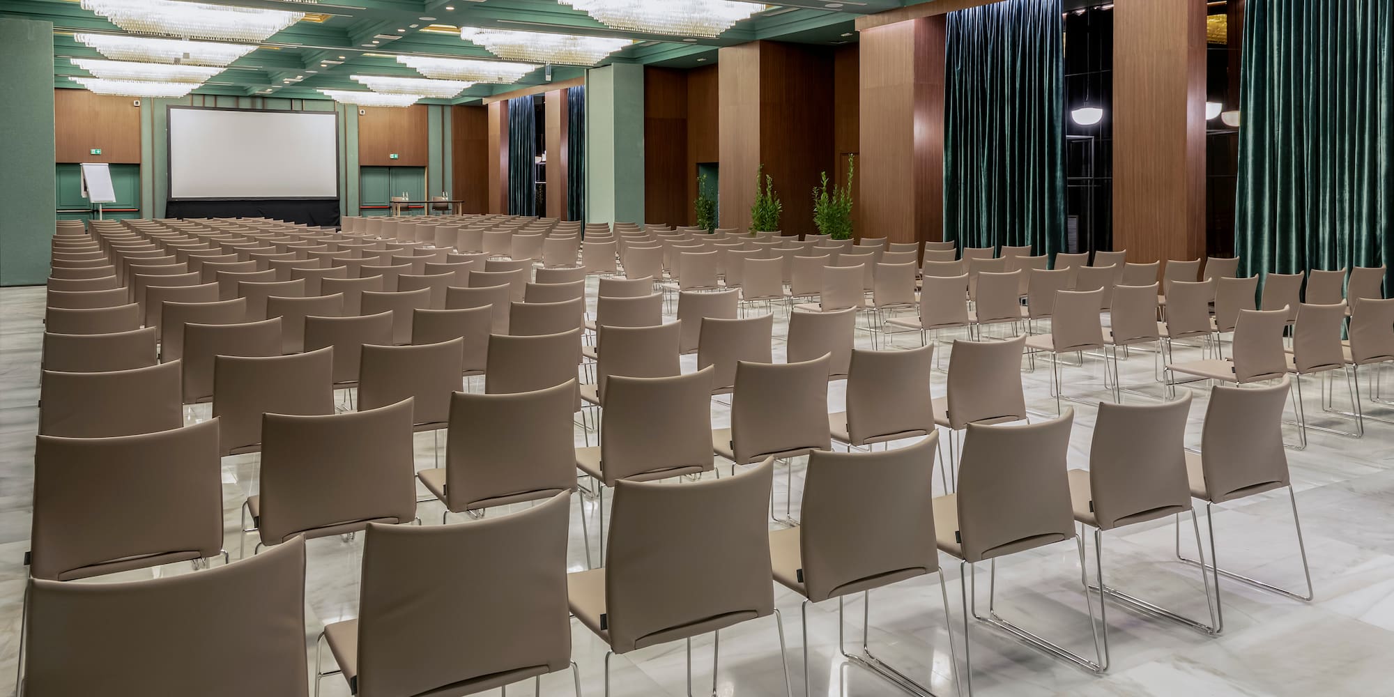 a room with many chairs