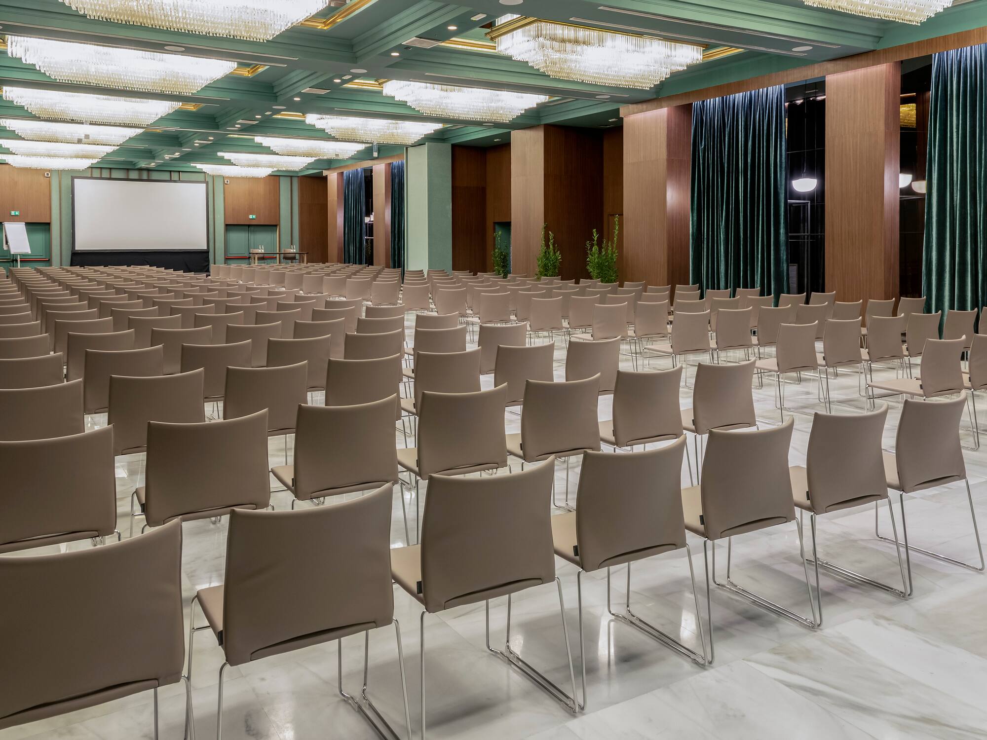 a room with many chairs