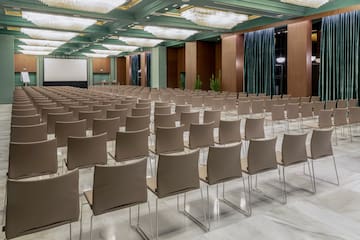 a room with many chairs