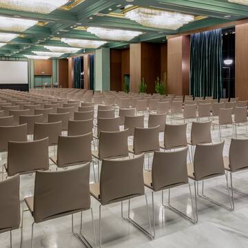 a room with many chairs