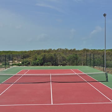 a tennis court with net