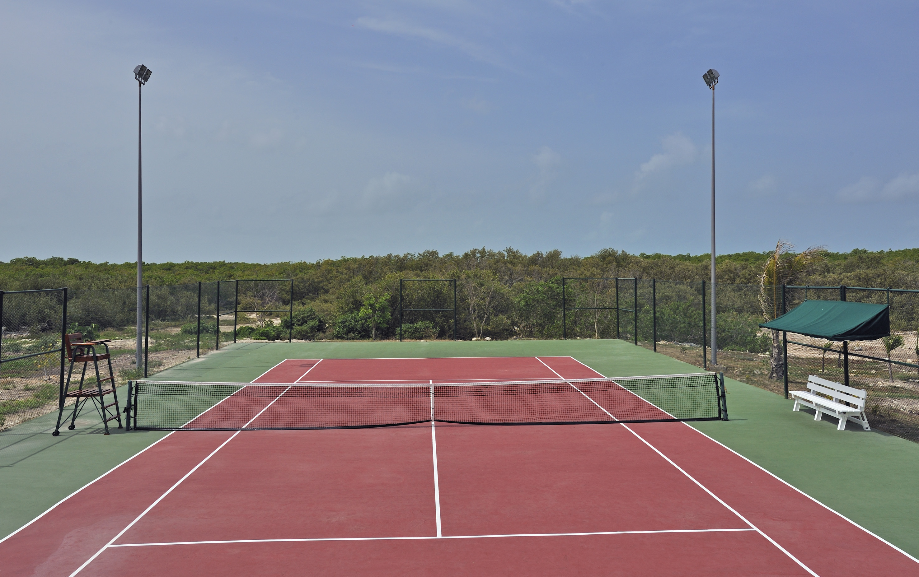 a tennis court with net