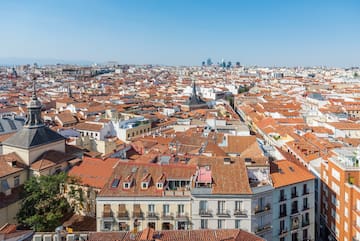 a city with many red roofs
