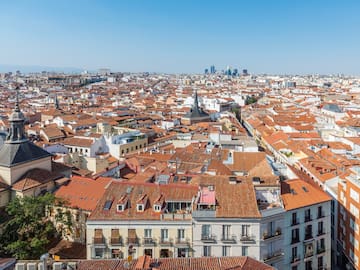 a city with many red roofs