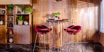 a table with chairs around it
