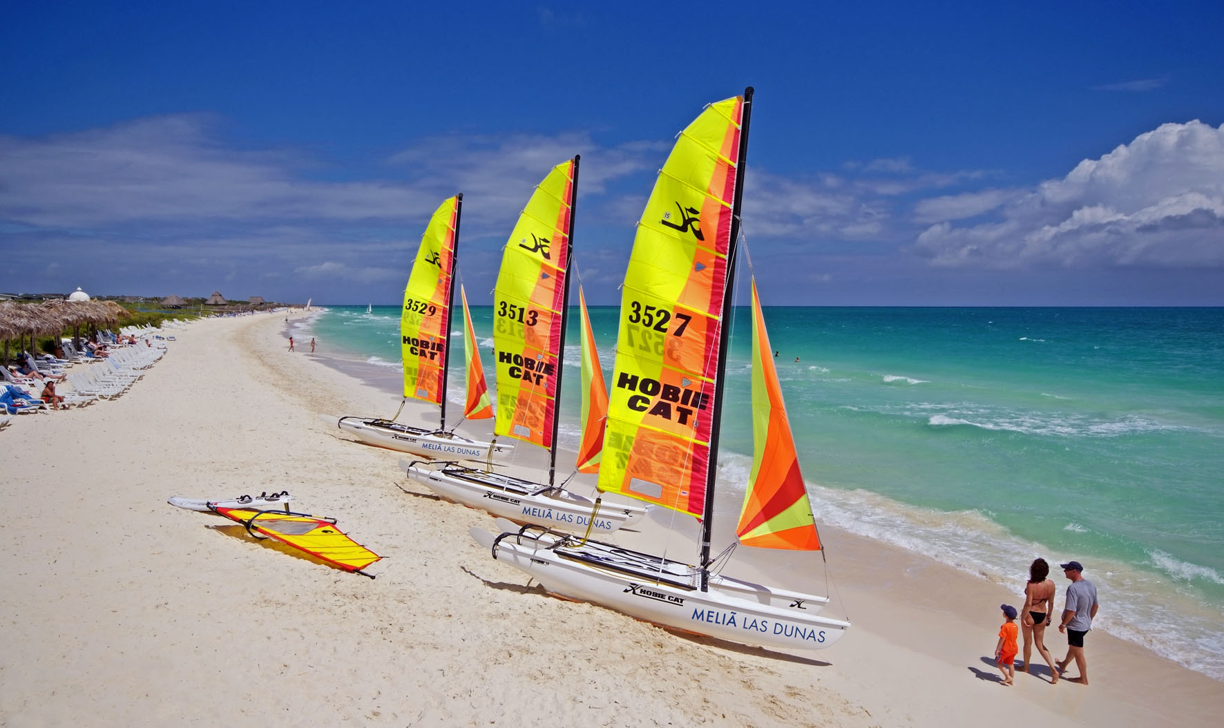 a group of sailboats on a beach