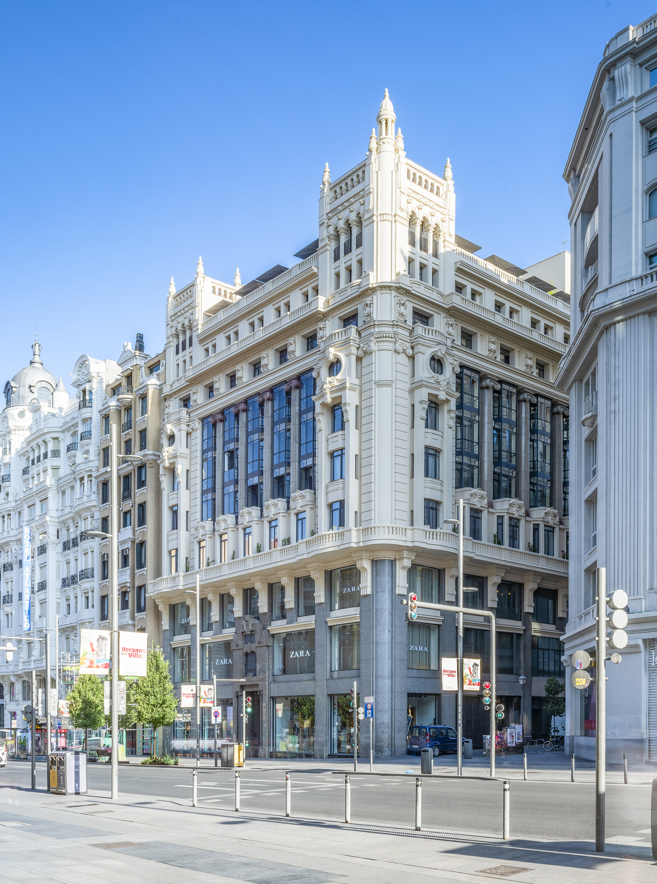 a large white building with many windows