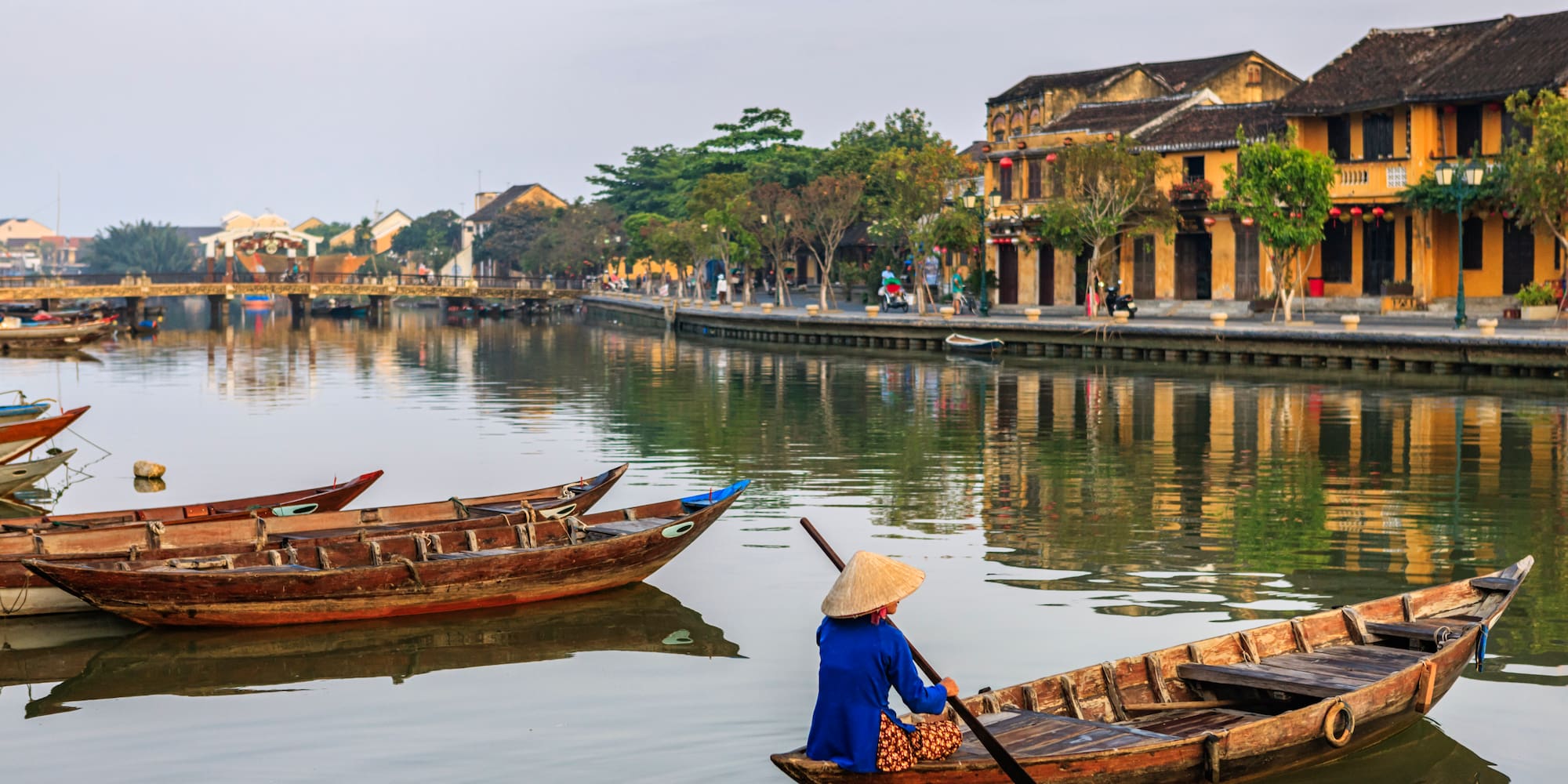 a person in a boat on a river