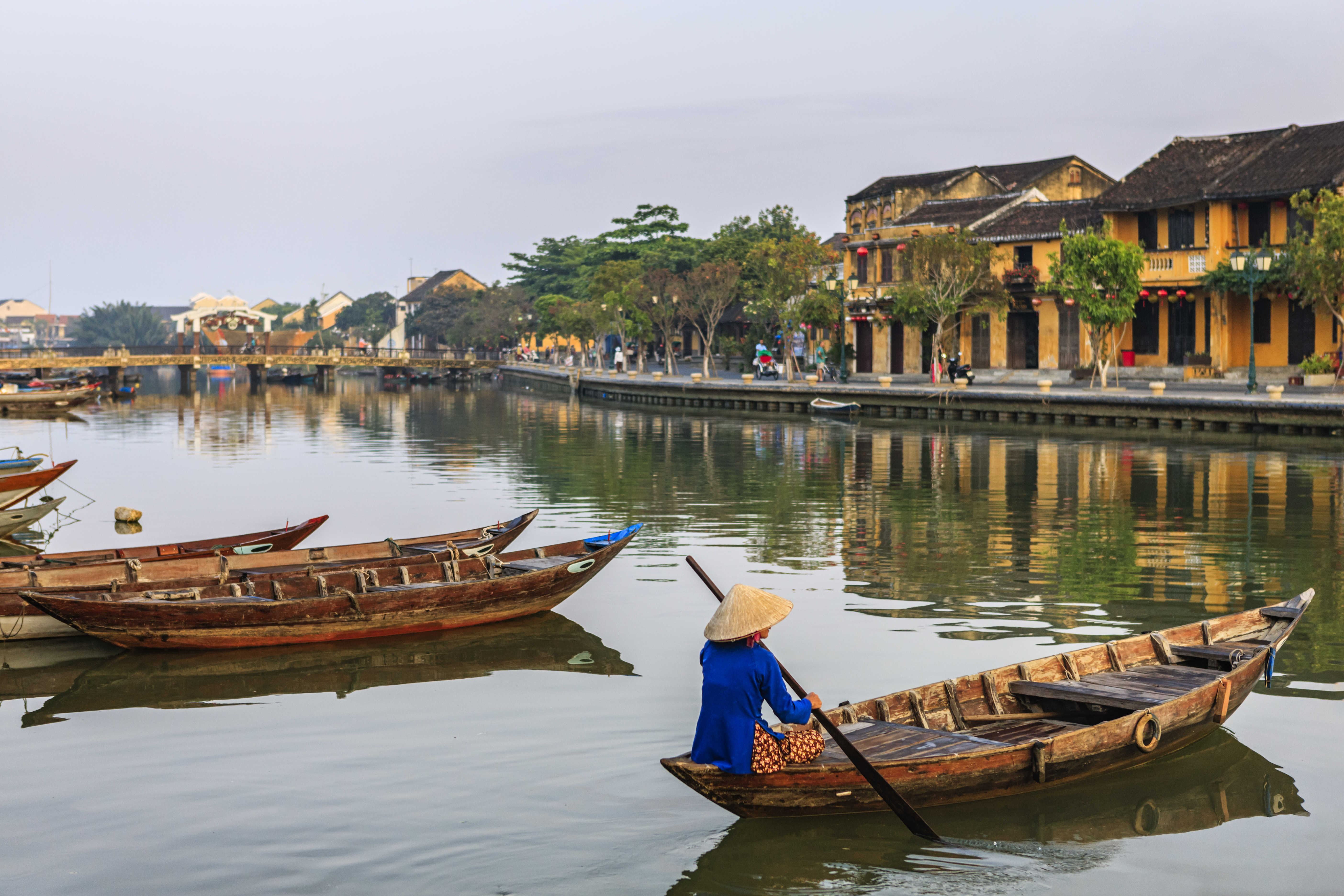 a person in a boat on a river