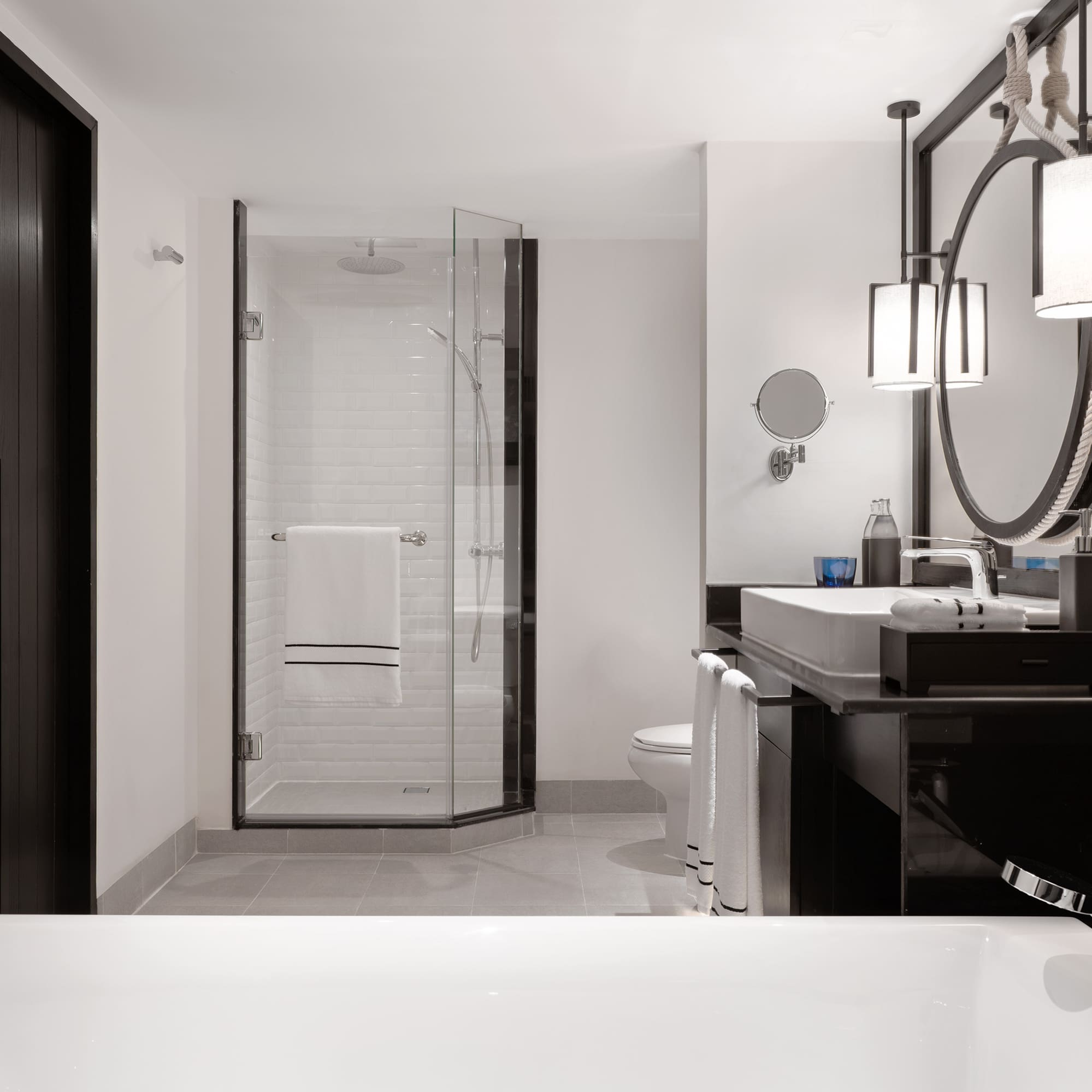 a bathroom with a mirror and a sink