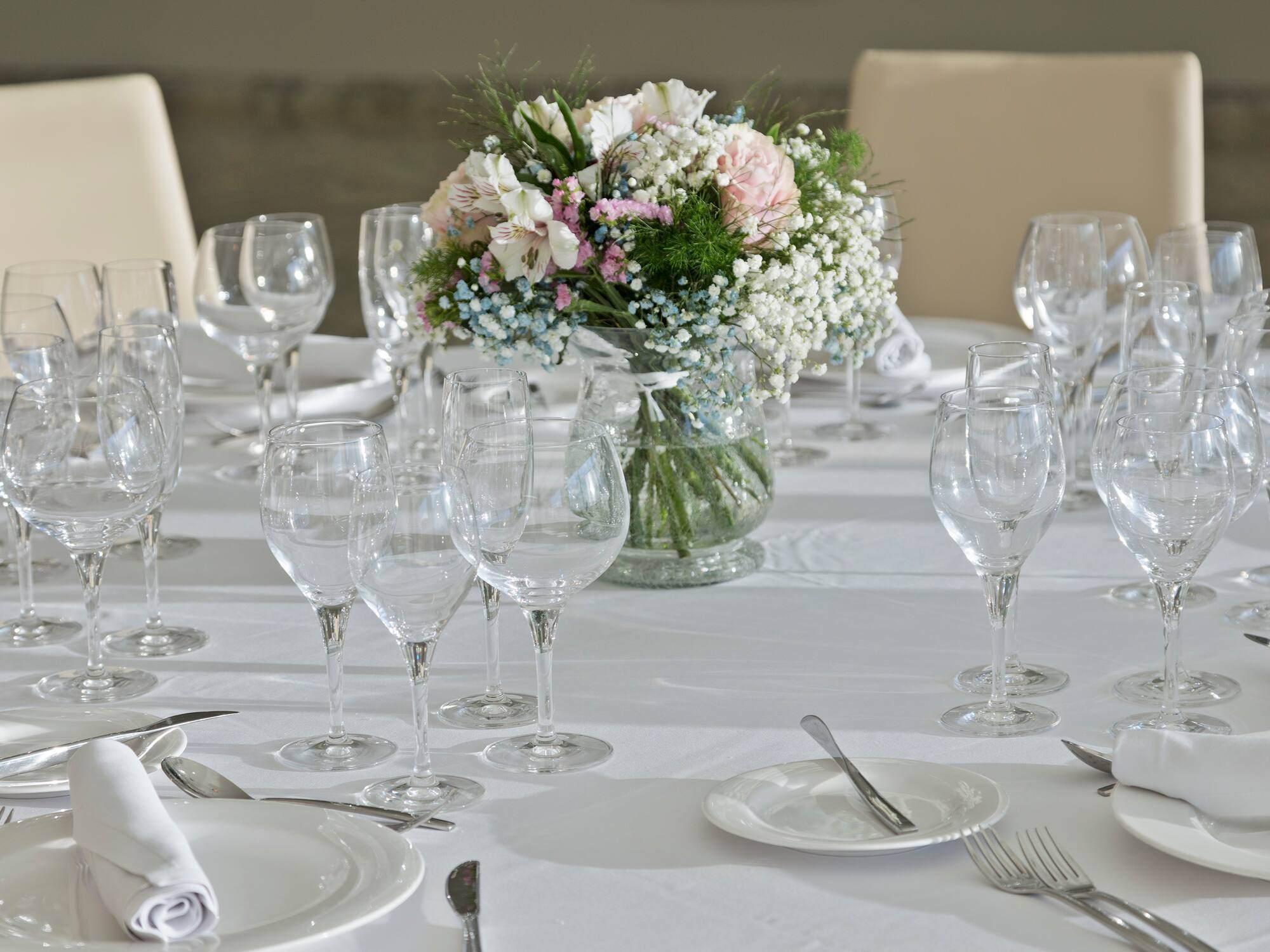 a table set for a dinner party