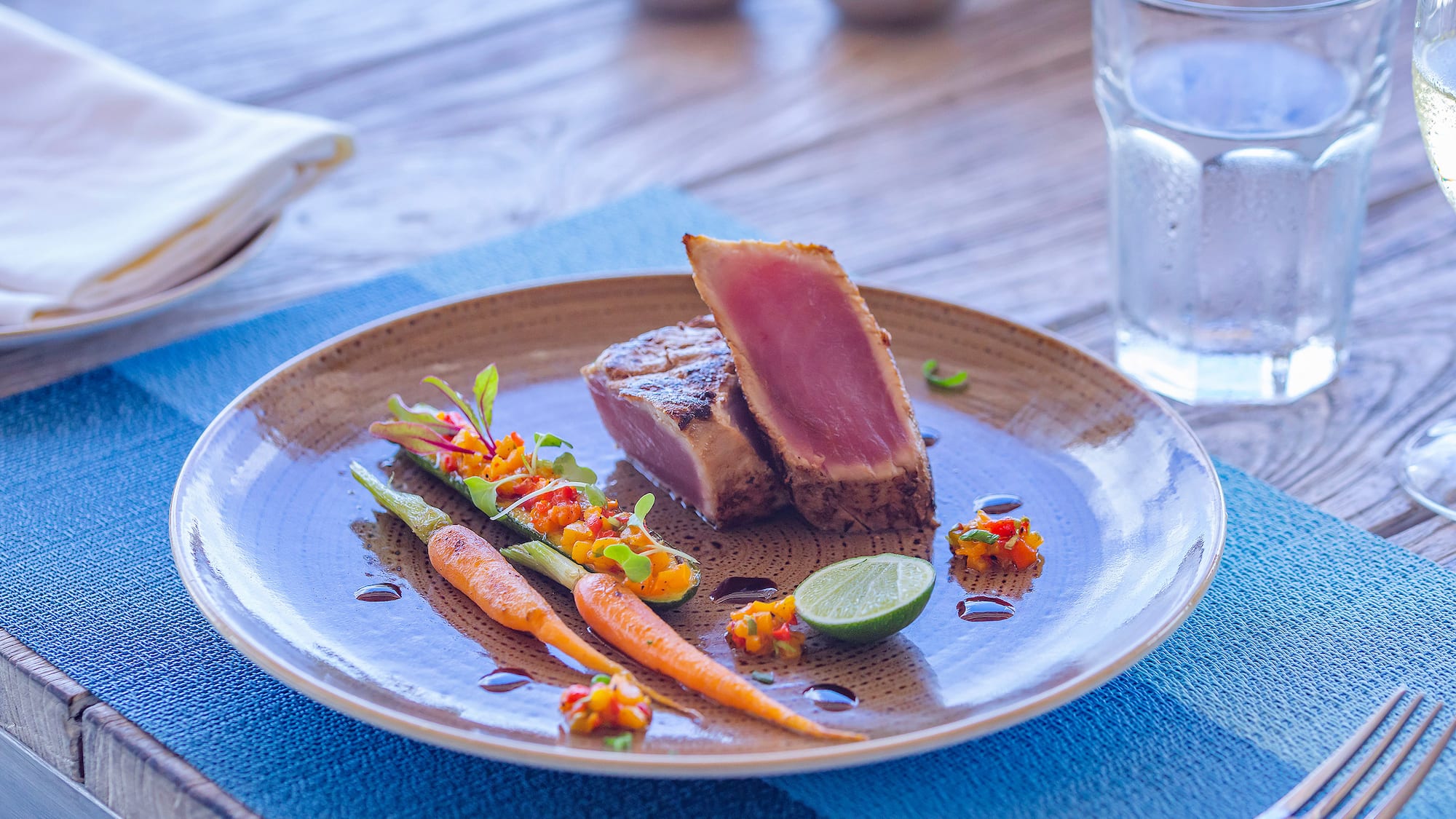 a plate of food on a table