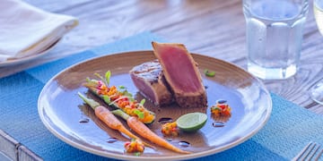 a plate of food on a table