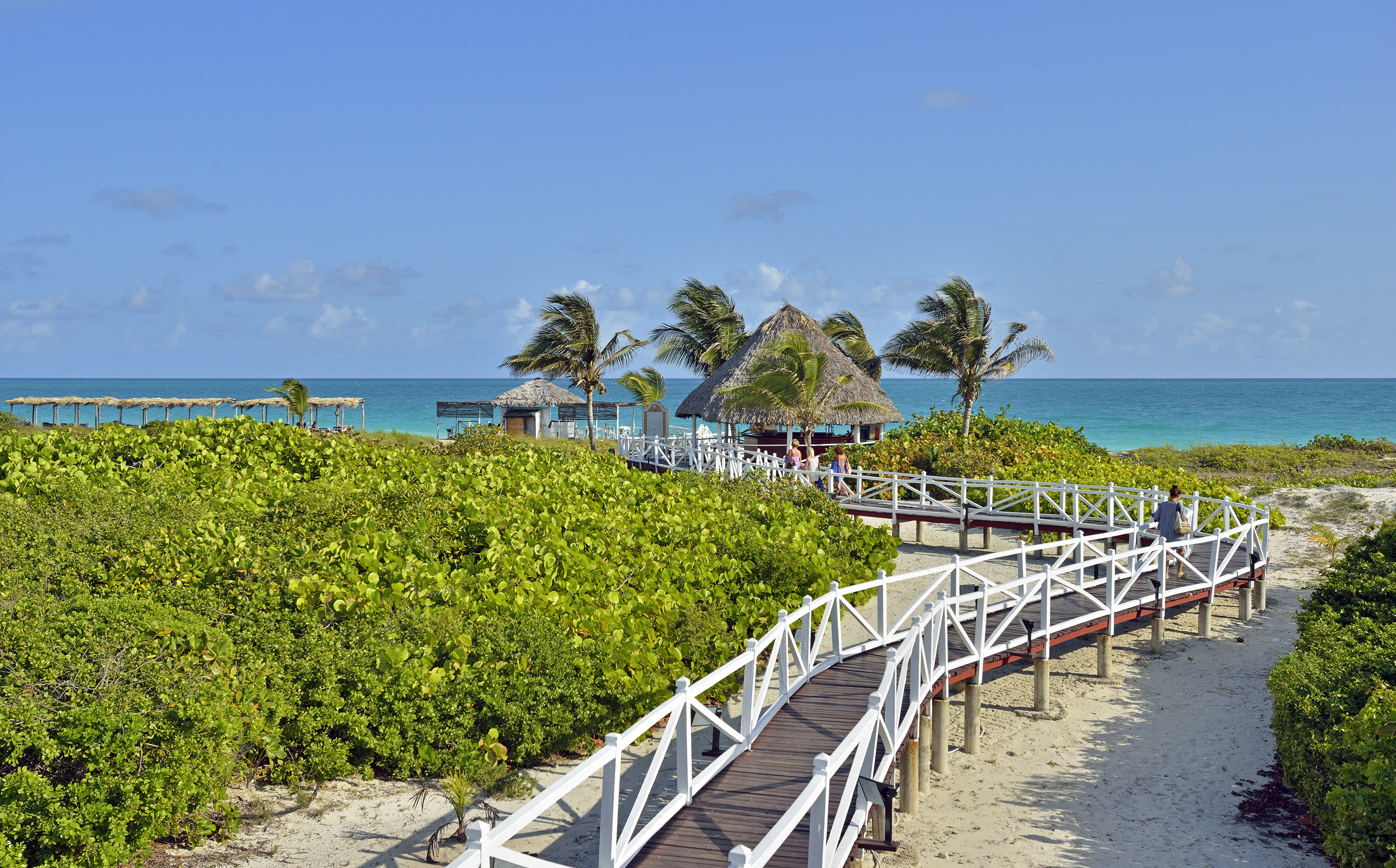 a walkway leading to a beach