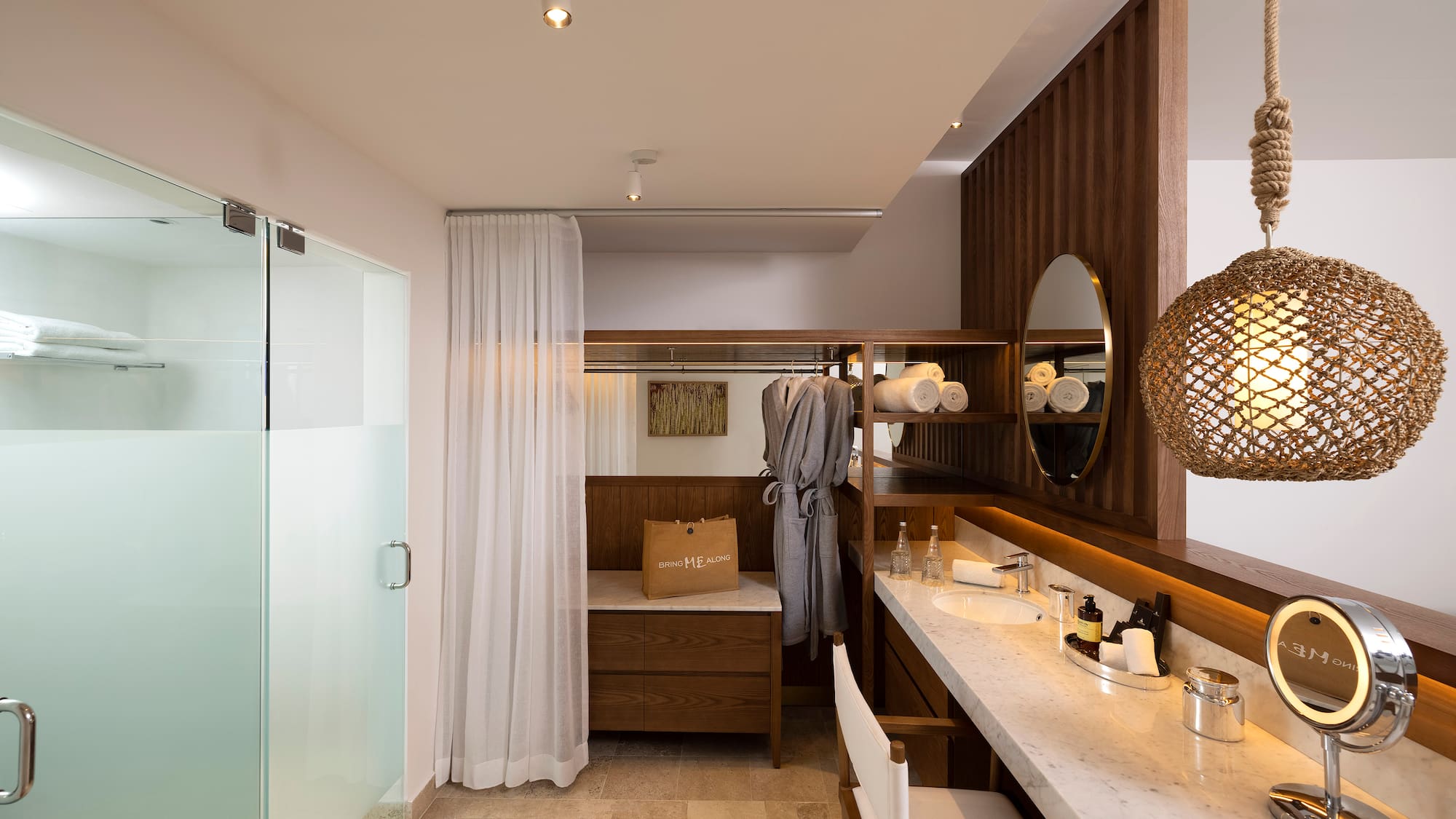 a bathroom with a mirror and sink