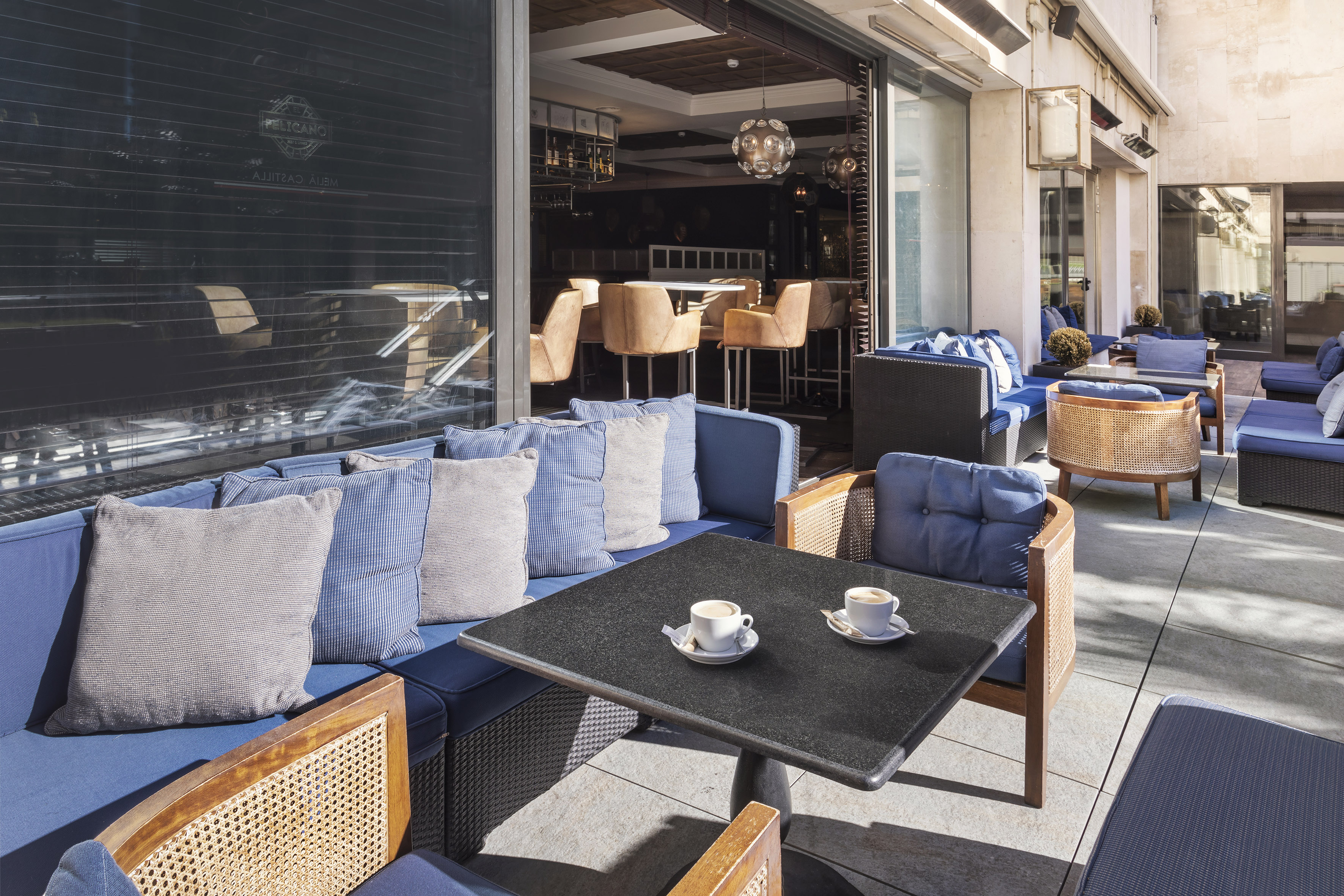 a table and chairs outside of a restaurant